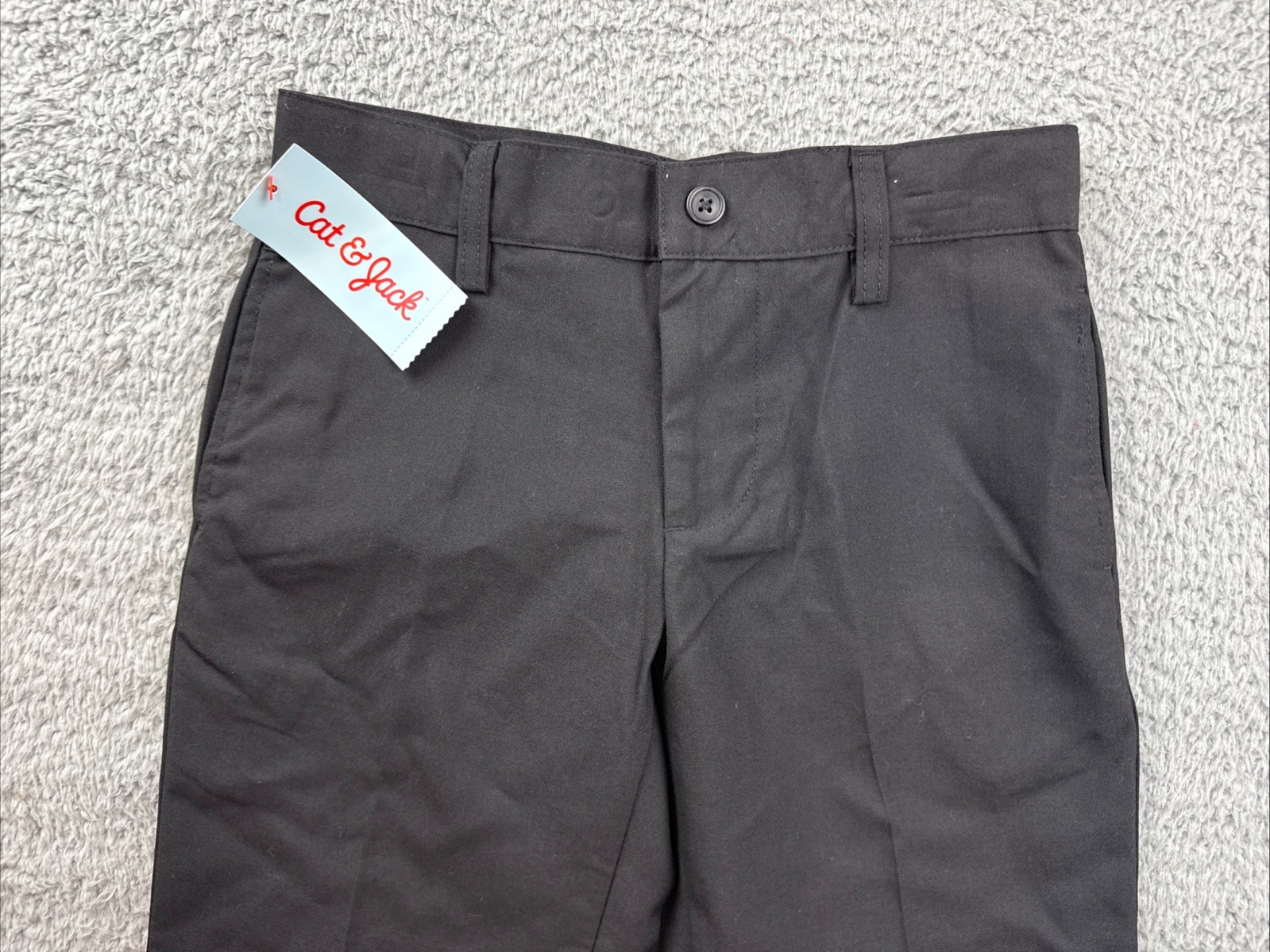 Cat & Jack Suit Pants Boys 7 Black Uniform Dress Chino Adjustable Waist School