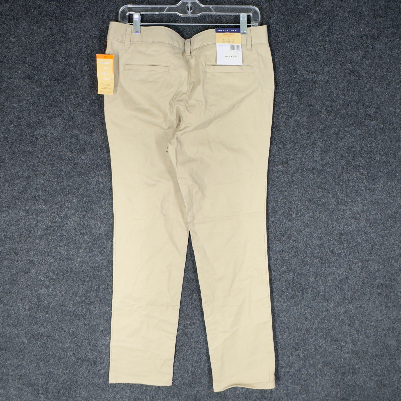 New French Toast Dress Pants Boys 20 Beige Mid Rise Stretch Straight Cotton