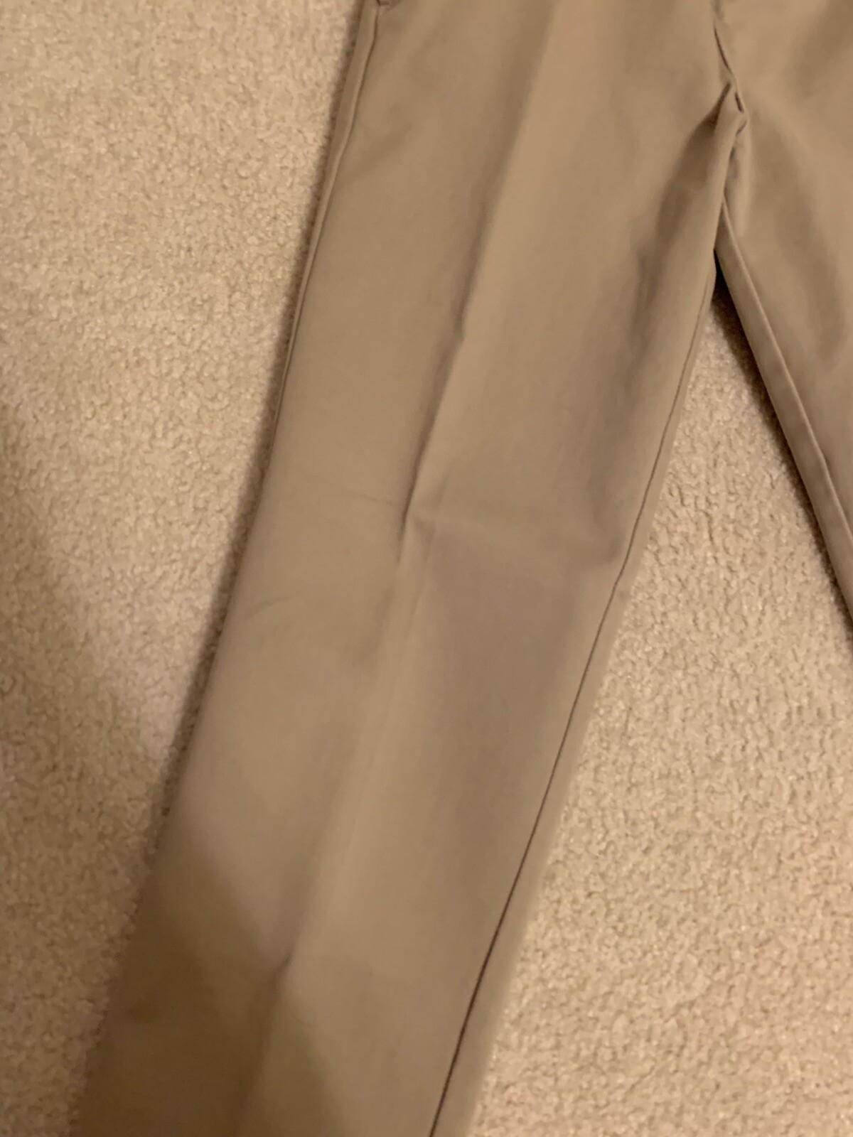 LANDS END Khaki School Uniform Perfect Chino Pants Boys 8 INSEAM 22 In.