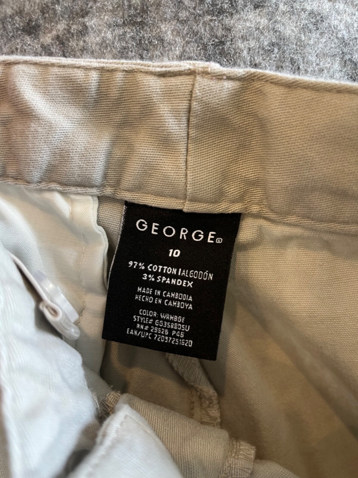 2 Pair-Boys George & Crazy Sz 10 khaki flat front adjust waist uniform pants