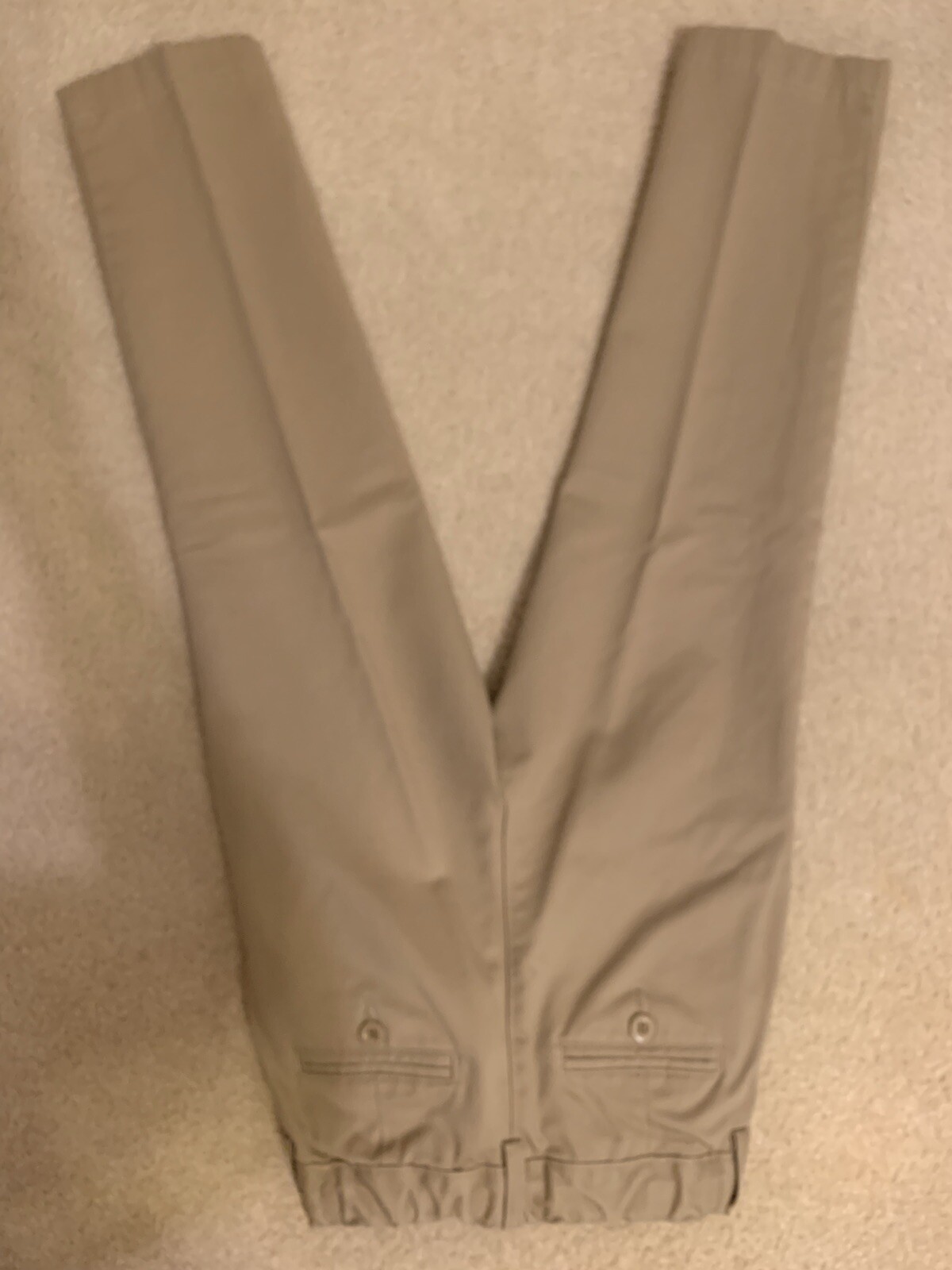 LANDS END Khaki School Uniform Perfect Chino Pants Boys 8 INSEAM 22 In.