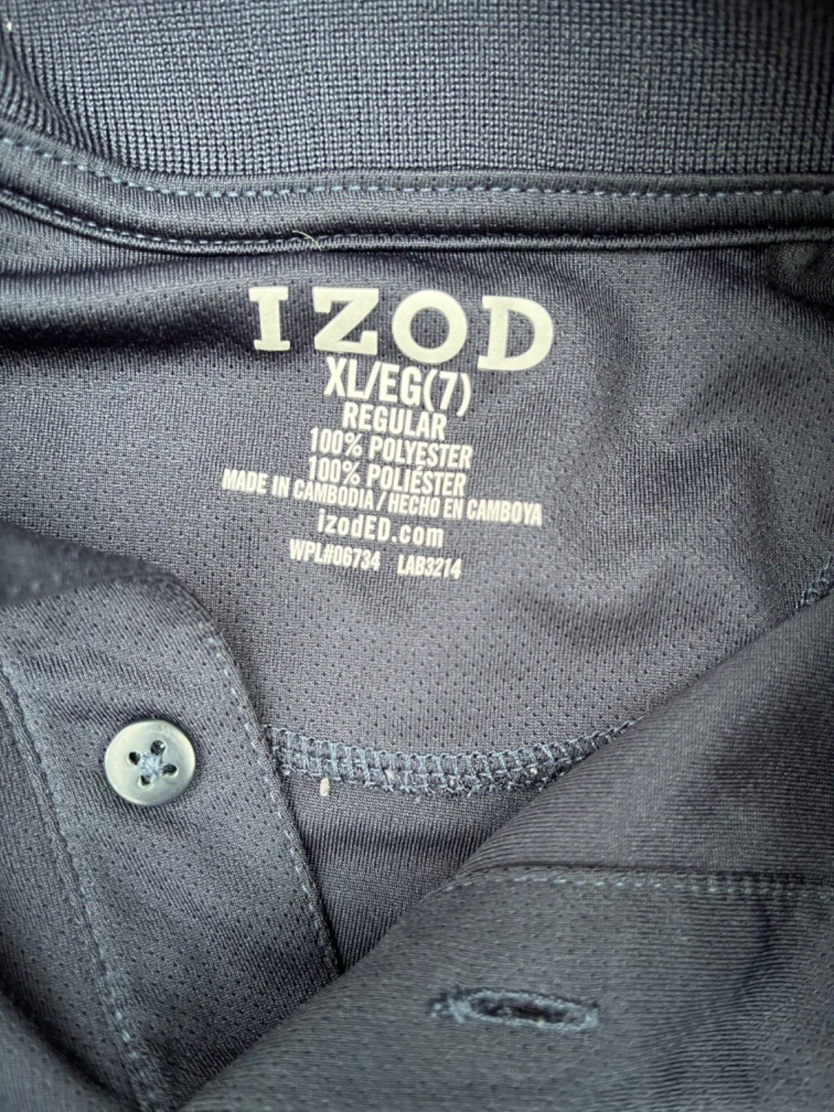 LOT of 3 Boys uniform IZOD PERFORMANCE Polo Shirts navy blue white 6-7