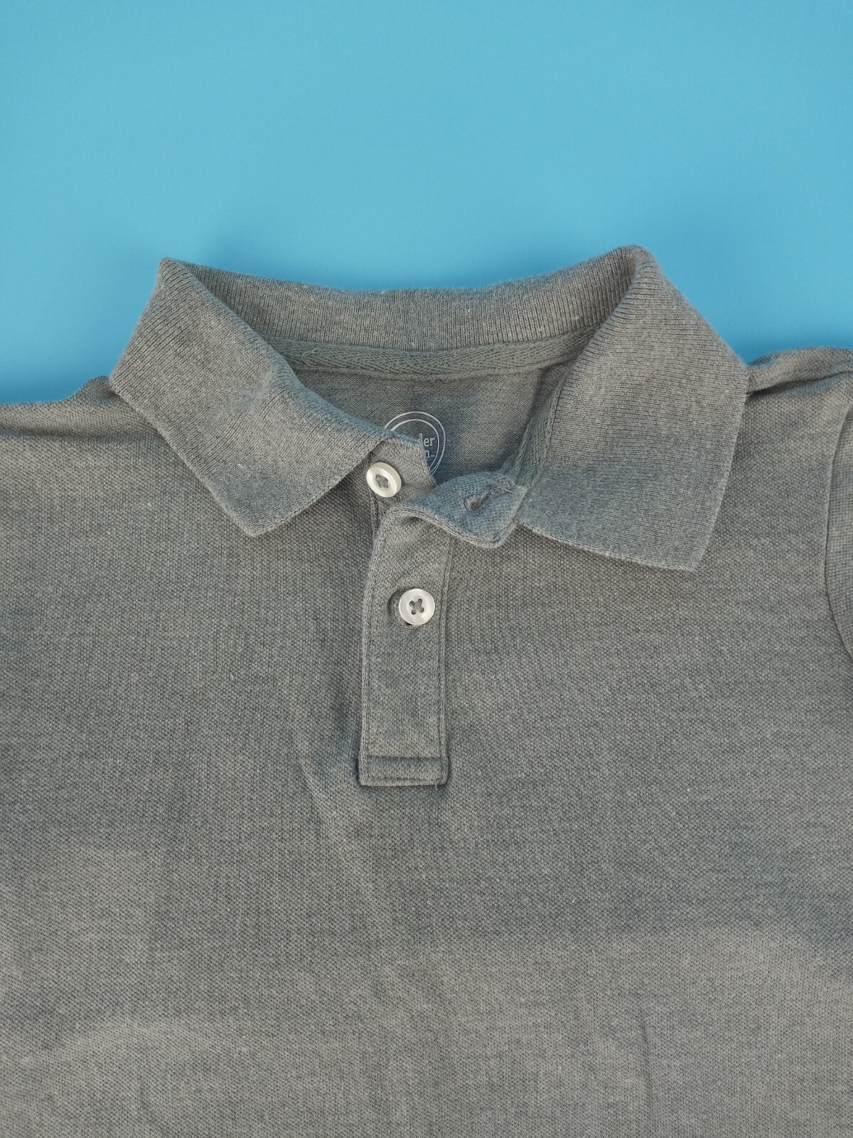 Wonder Nation Boys Size XS 4 – 5 Uniform Collar Shirt 1/4 Button Up Gray Grey