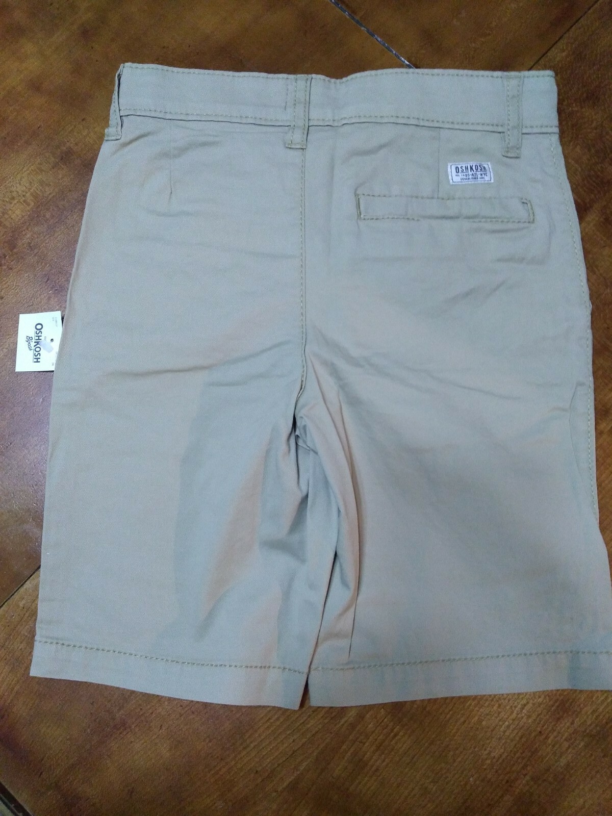 New Boys Size 7 OshKosh B’gosh Moisture-Wicking Uniform Chino Shorts beige