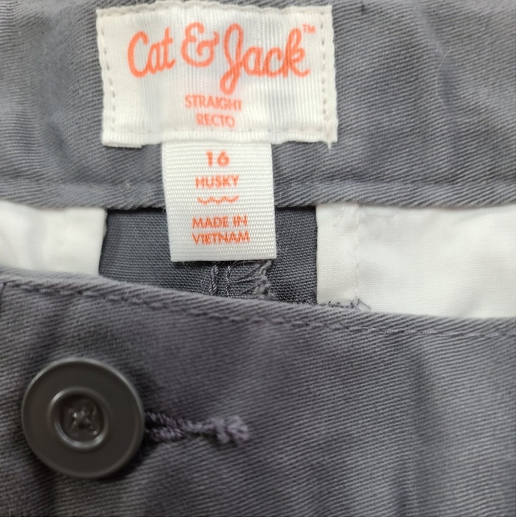 Boys School Uniform Pants Husky Gray Cat & Jack NWT 16