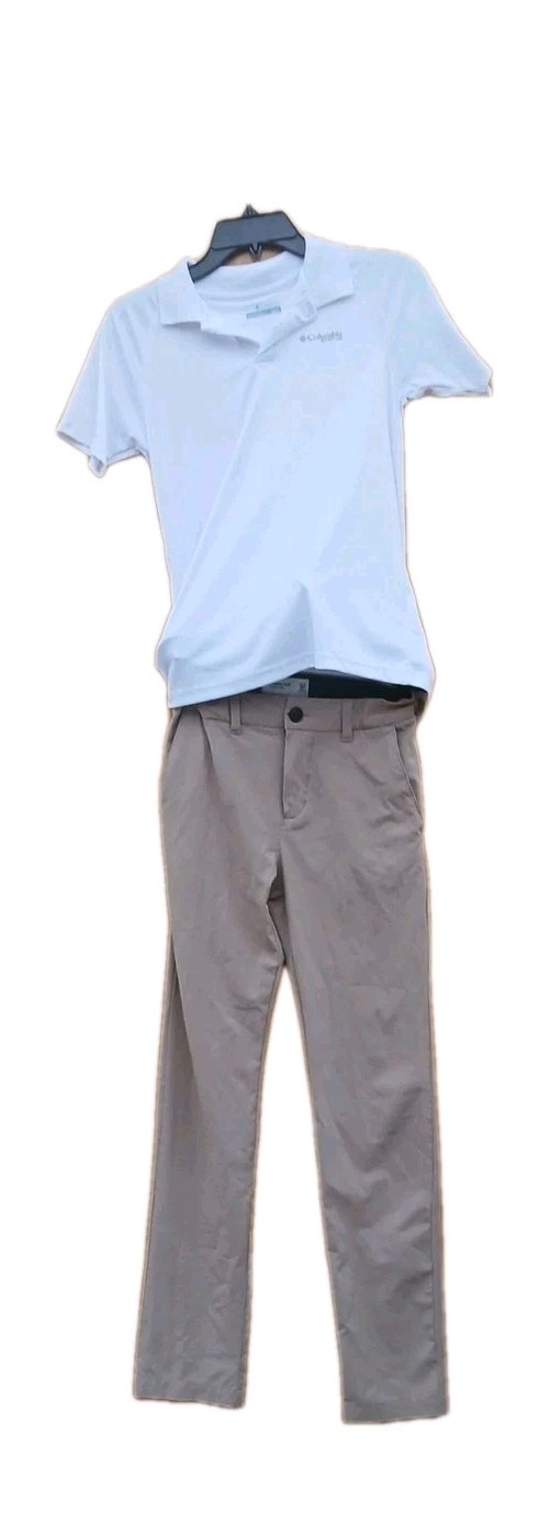 3pc Lot* Boy’s Size 11-12 Abercrombie Dress Pants White Columbia Shirt + Belt