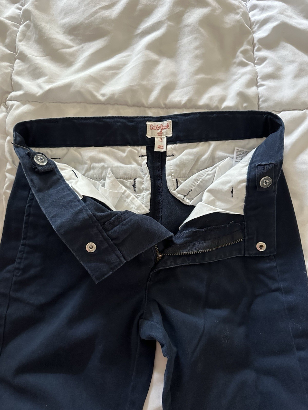 Cat & Jack Navy School Uniform Pants Size 12 lot of two