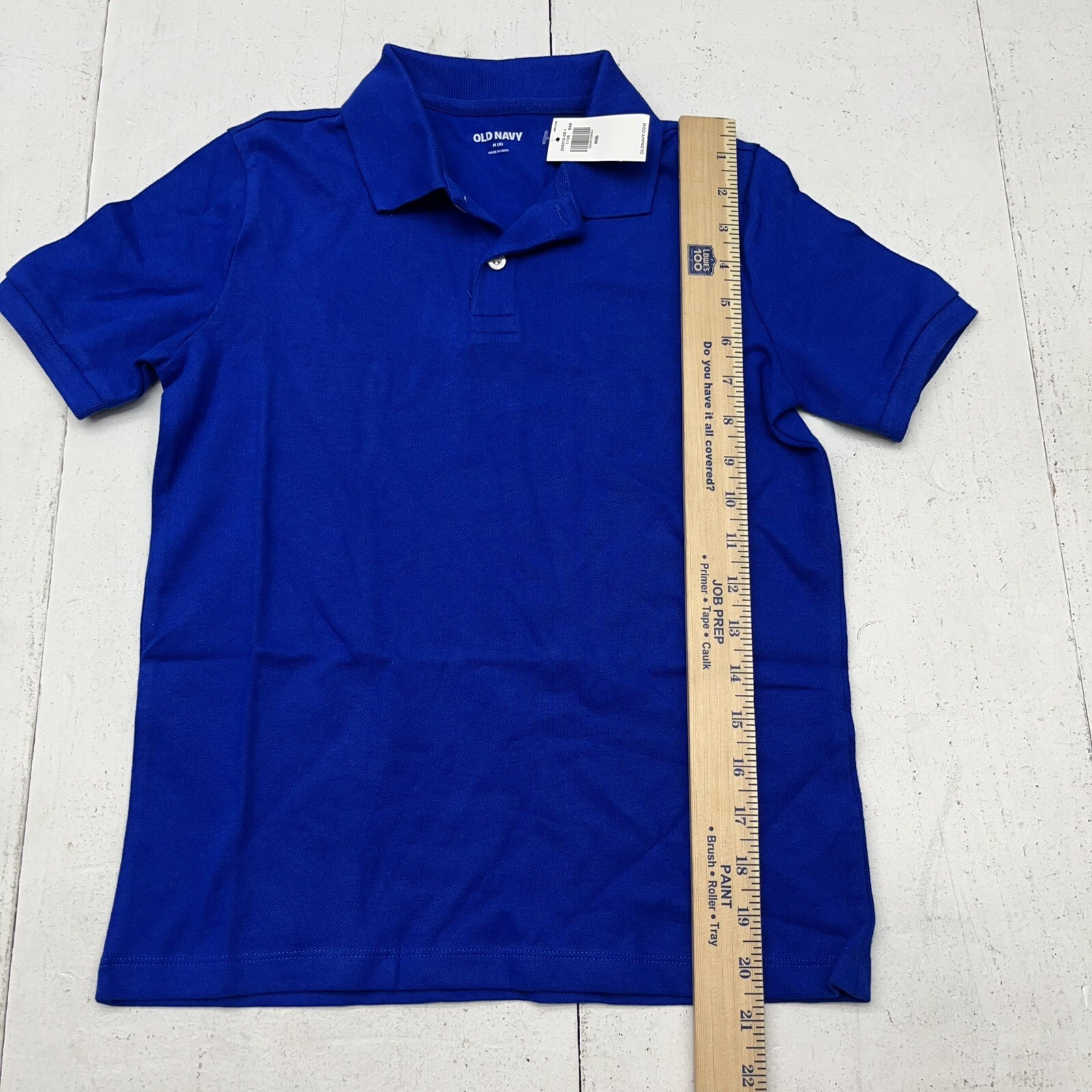 Old Navy Blue Tango Uniform Pique Short Sleeve Polo Boys Size Medium NEW