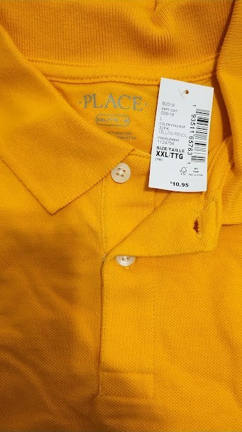 Children’s Place Golden Yellow polo boys tshirts size XXL 16 NWT