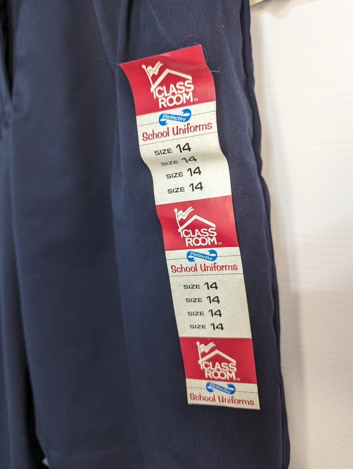 2 Pairs Classroom School Uniform Navy Pants Size 14 New With Tags