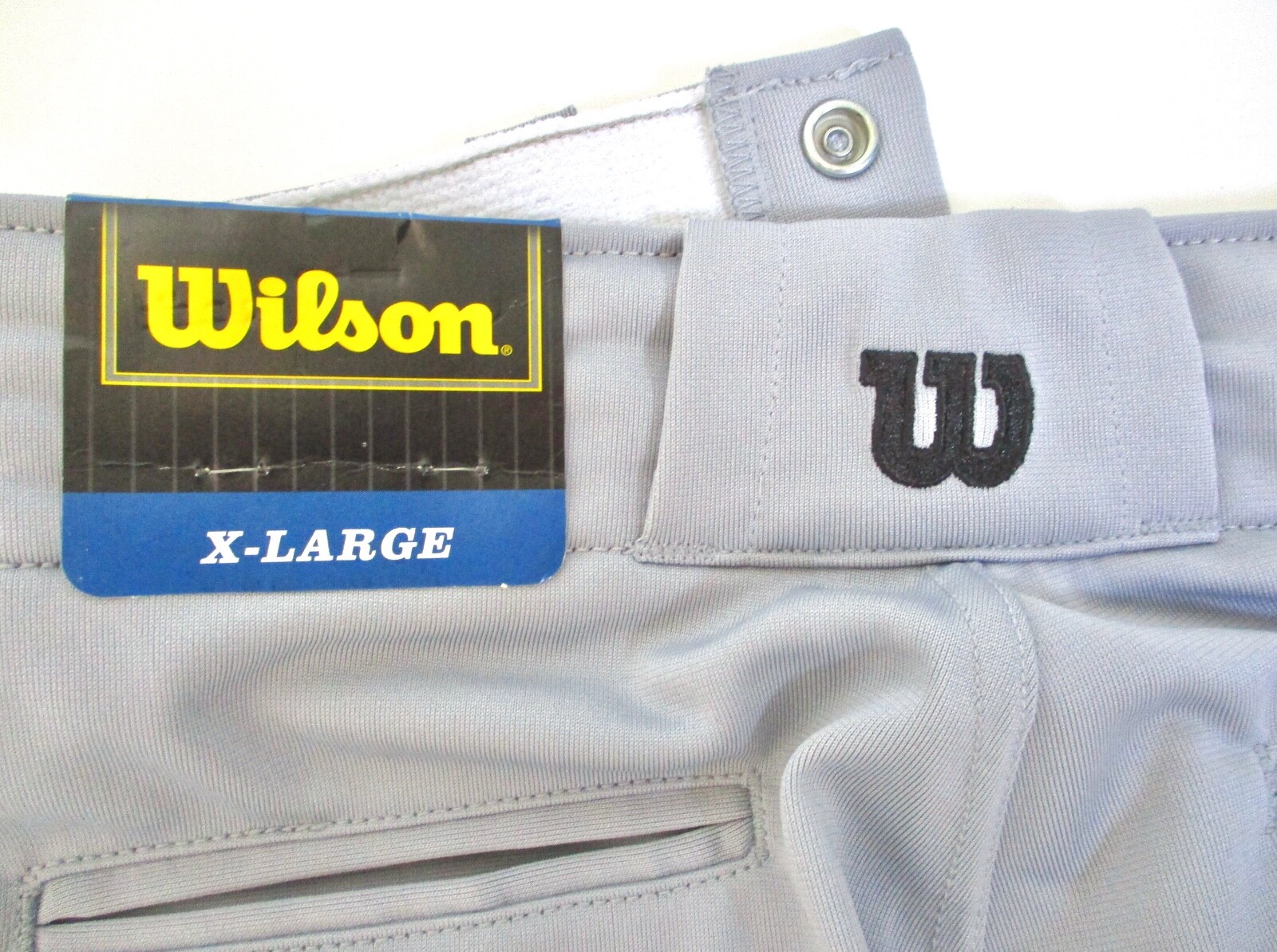 NWT Wilson Gray Polyester Knit Baseball Uniform Pants Black Stripe Youth YXL