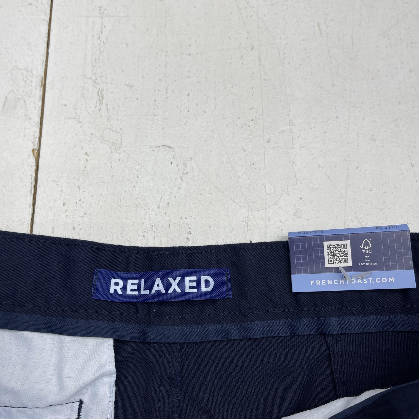 French Toast Pants Boys 18 Navy Relaxed Twill Adjustable Waist School Uniform