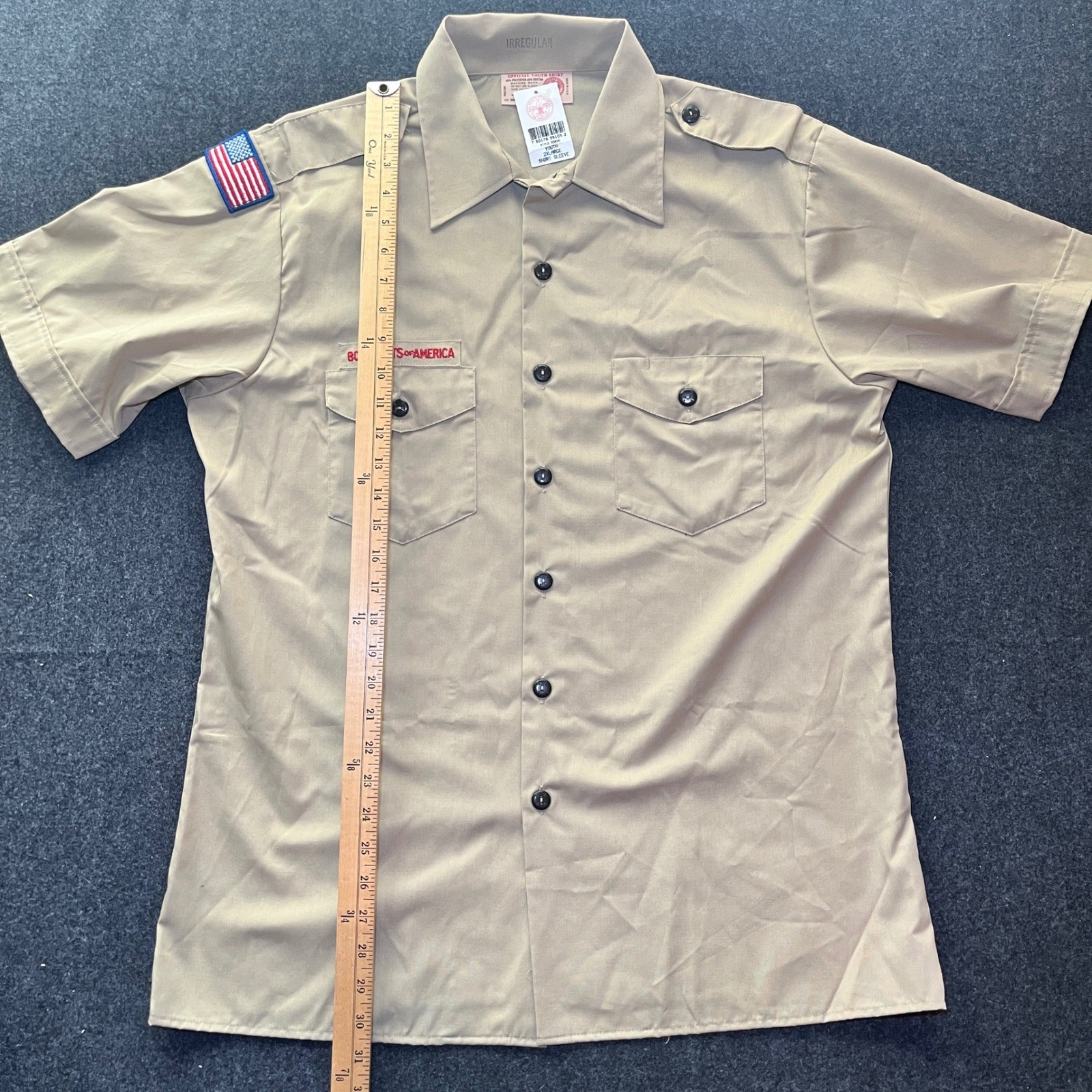 Boy Scouts of America Shirt Youth 2XL Tan New Irregular Short Sleeve Uniform