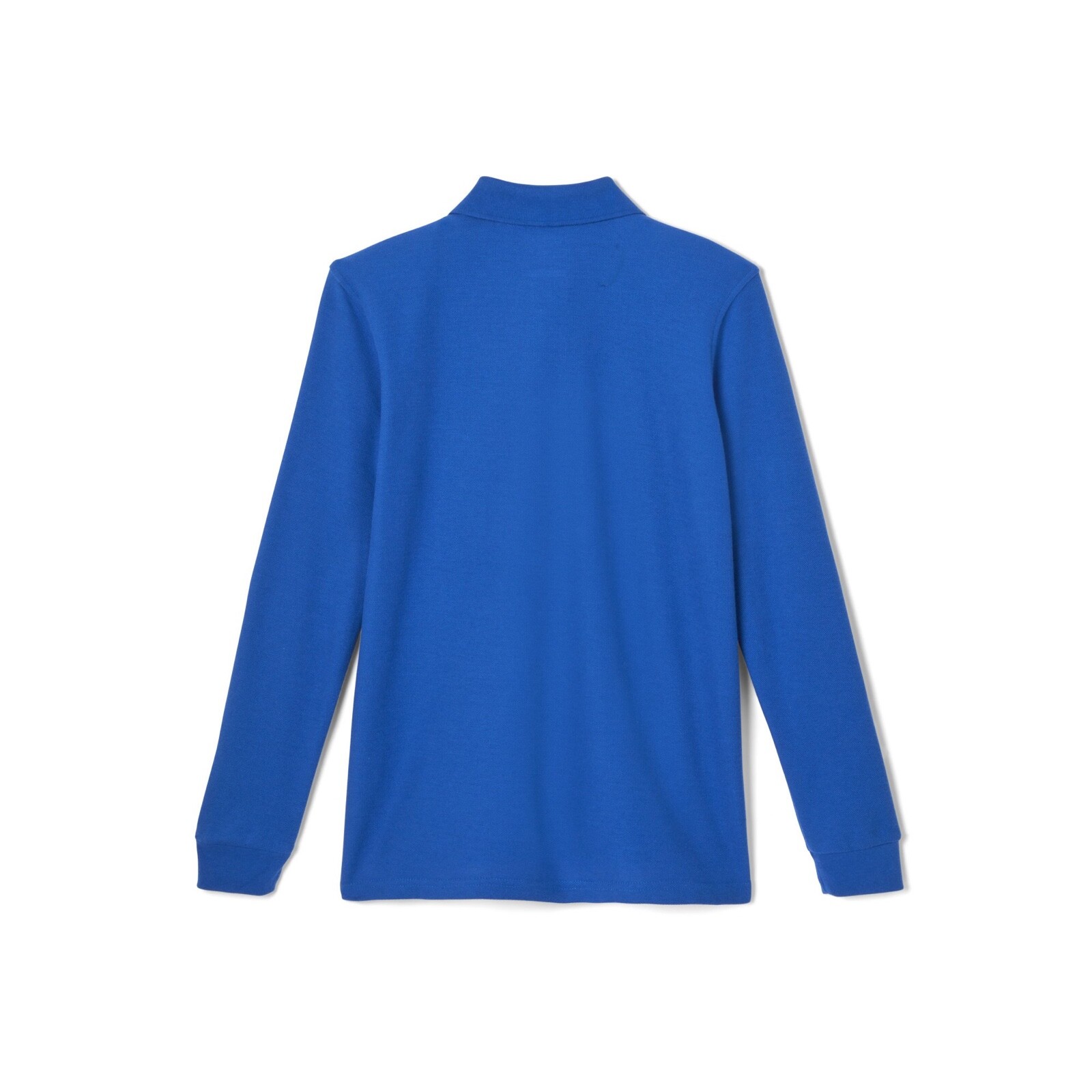 French Toast Boys School Uniform Long Sleeve Pique Polo Shirt, Royal Blue, XL