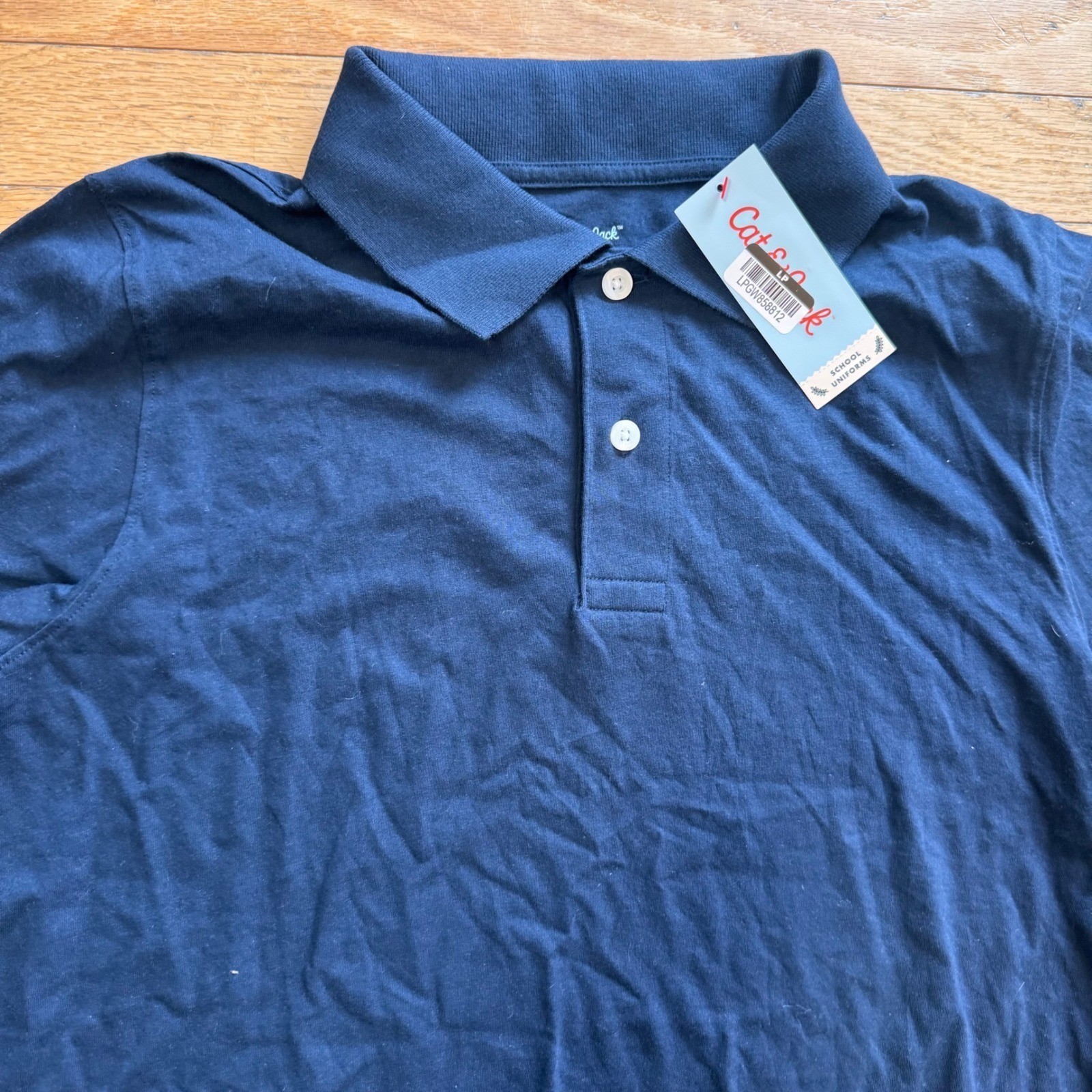 Cat & Jack Boys Navy Blue Short Sleeve School Uniform Polo Shirt XXL 16/18 Husky