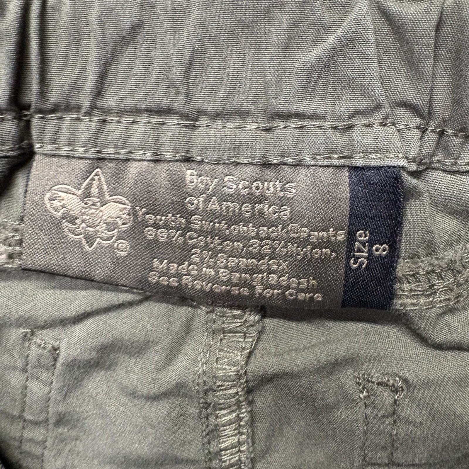 Boy Scouts Of America Cargo Pants Youth 8 Green Switchback Convertible Unhemmed