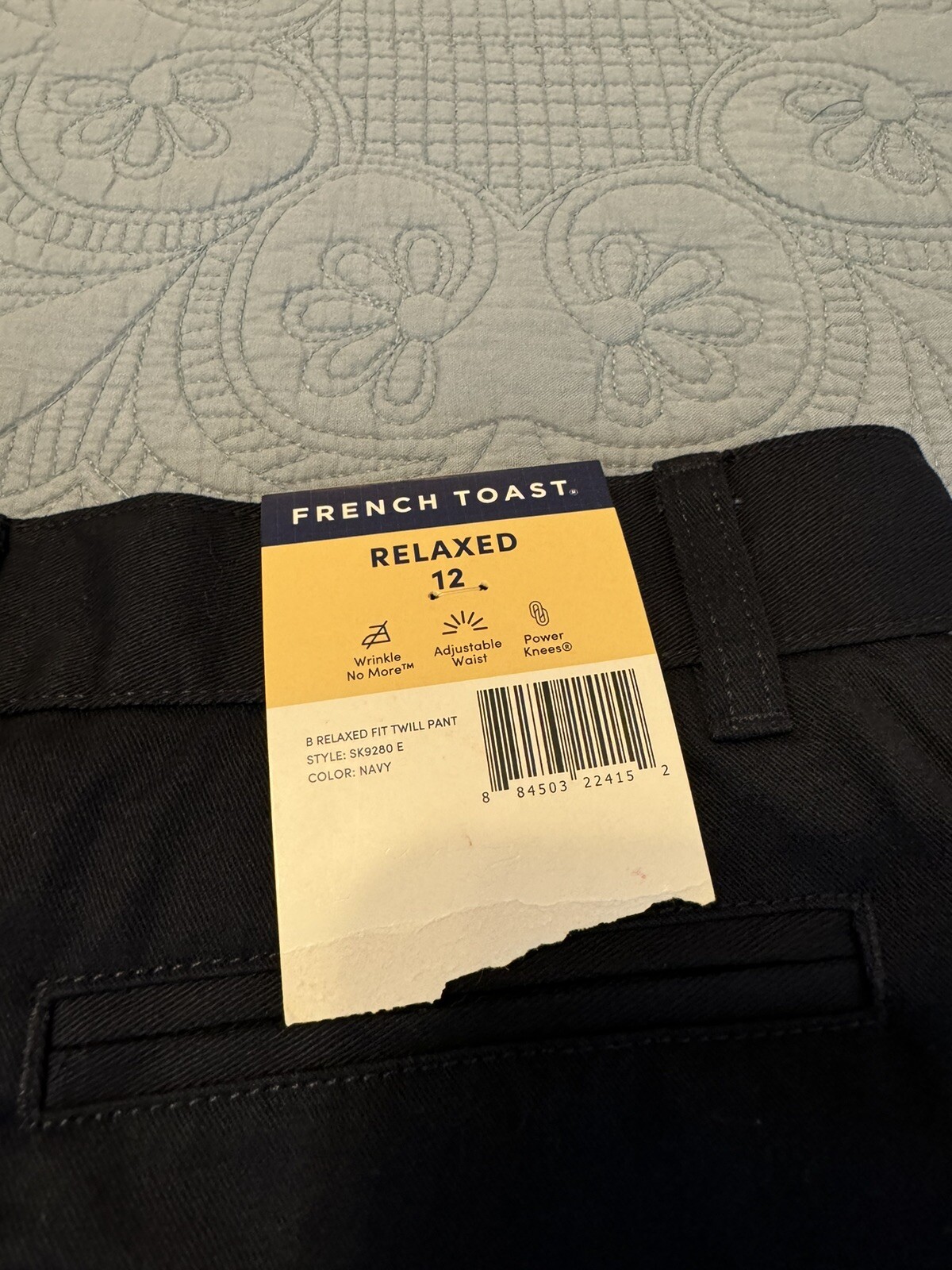 Kids French Toast Cotton/Poly Uniform Navy Blue Dress Pants Adjustable Size 12