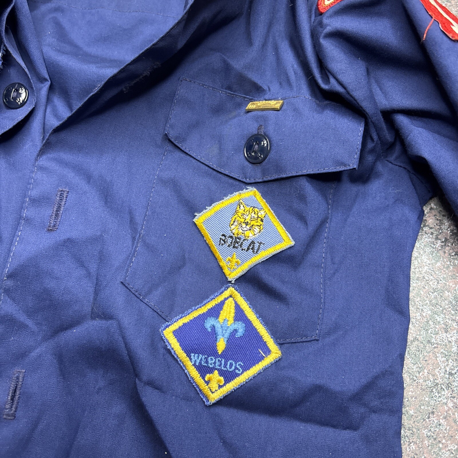 Boy Scouts BSA Uniform Official Youth Shirt Large Long Sleeve Button Blue
