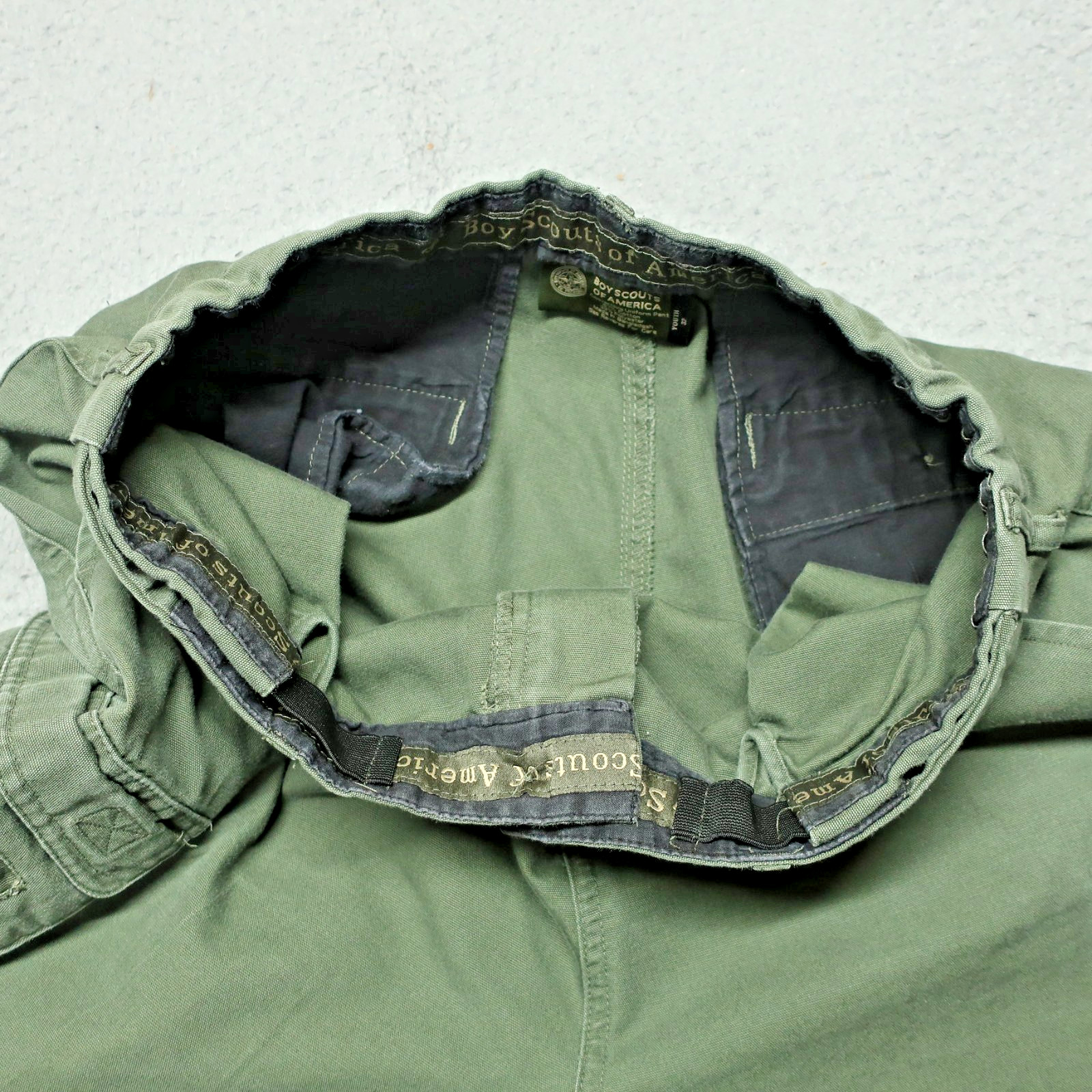 Boy Scouts of America Cargo Pants Boys Youth 32 Olive Green Convertible Uniform