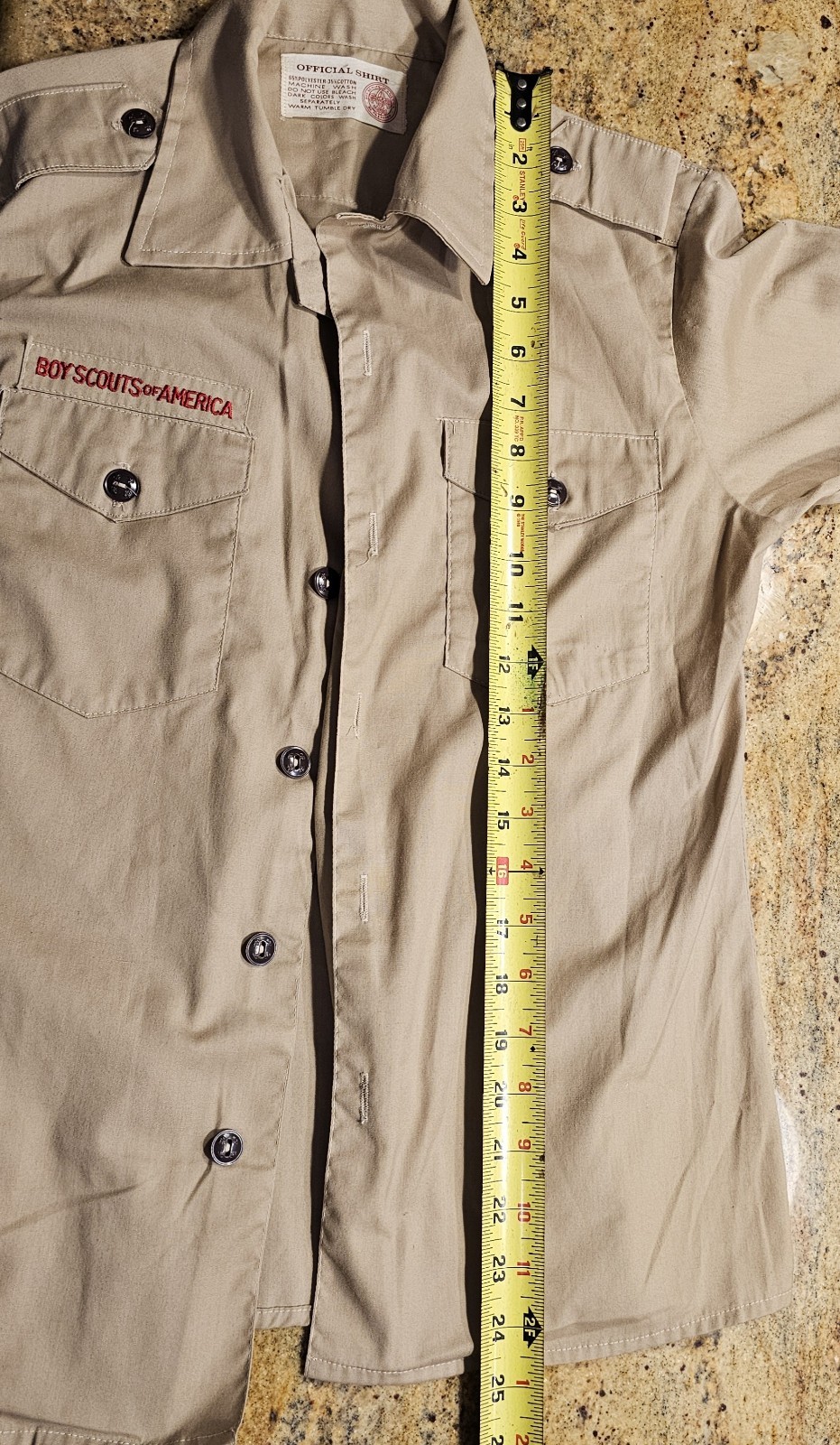 Vintage Boy Scouts Shirt Boys Uniform Youth Medium M Boys Long Sleeve