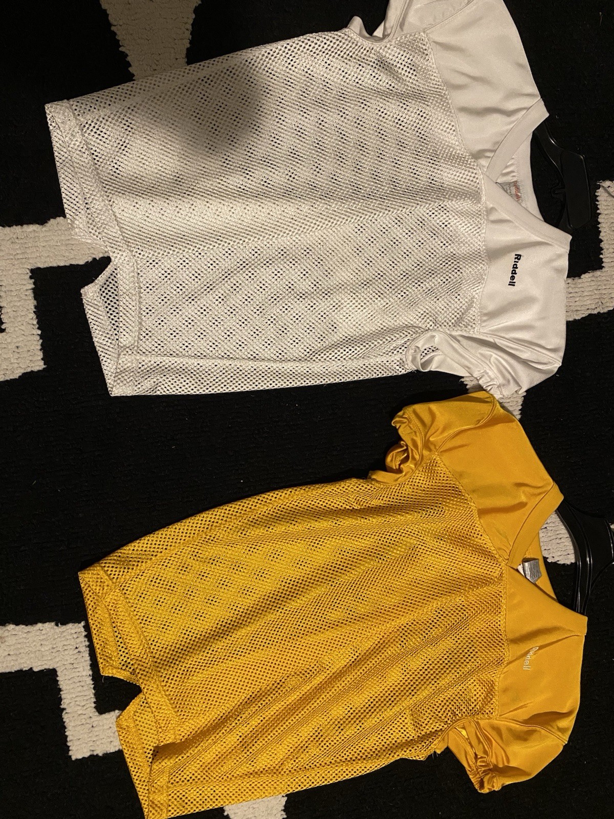 Riddell Football Mesh Practice Jersey Short Sleeve Size L (youth), yellow&white