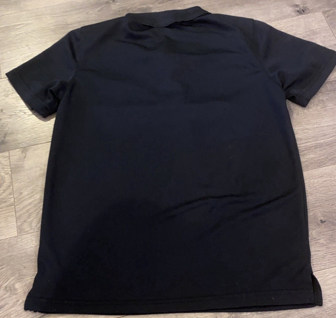 BCG Boys Dry Fit Polo Shirt Black Sz Medium 10/12 Pit 2 P 15” Shoulder 2 W 21.5”