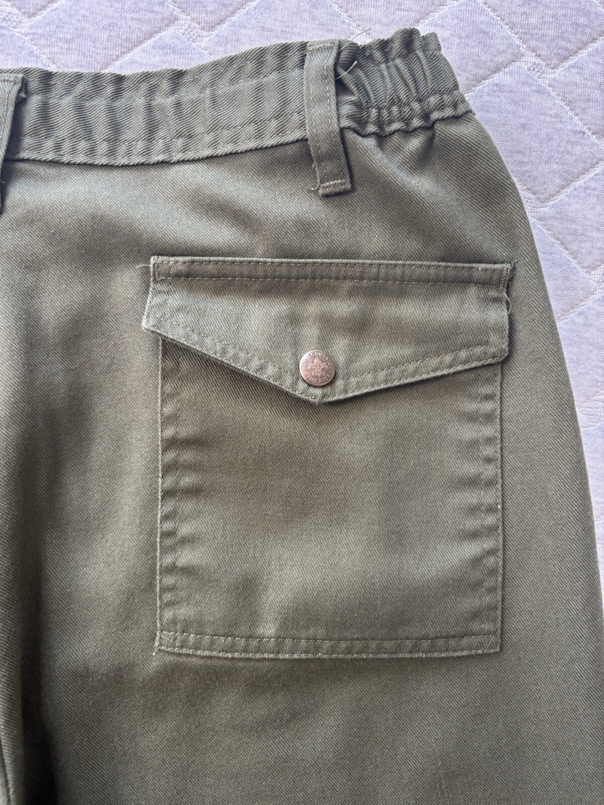 Boy Scouts Pants Youth 32×32 Green Official Uniform Twill Cargo 27×33.5*