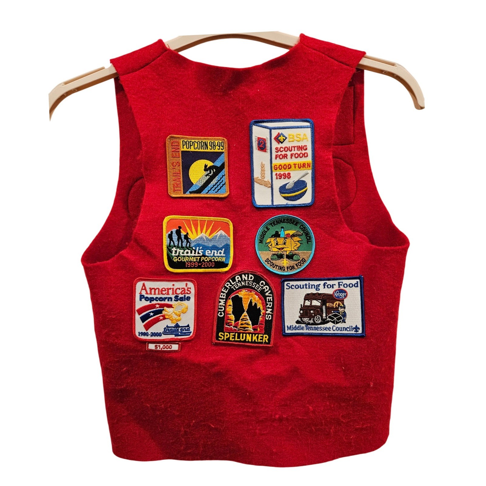 Vintage Cub Scout Pack Vest Medium Patches Middle Tennessee Council 90’s 2000