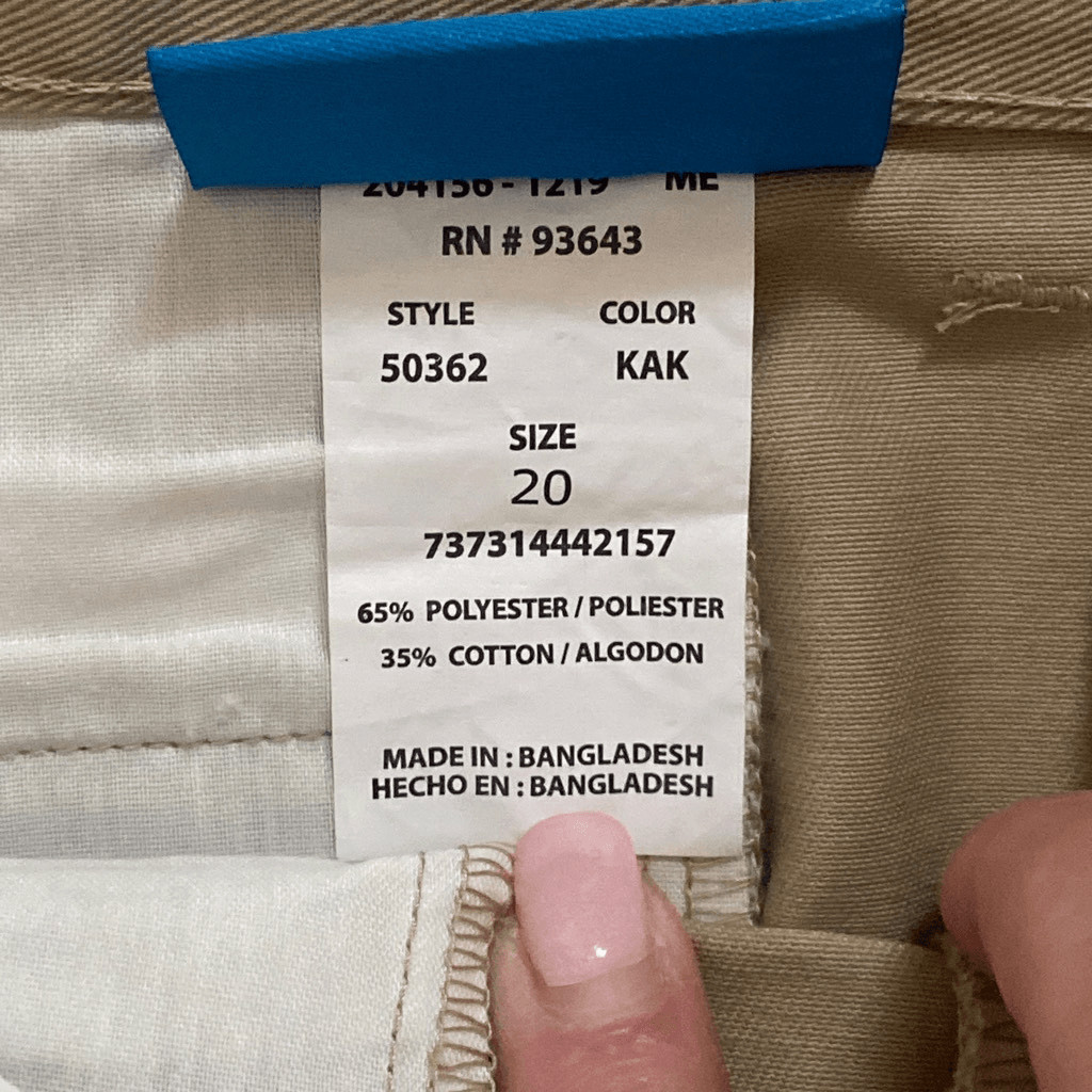 Classroom Uniforms Boys Adjustable Waist Flat Front Khaki Pants Size Boys 20 NWT