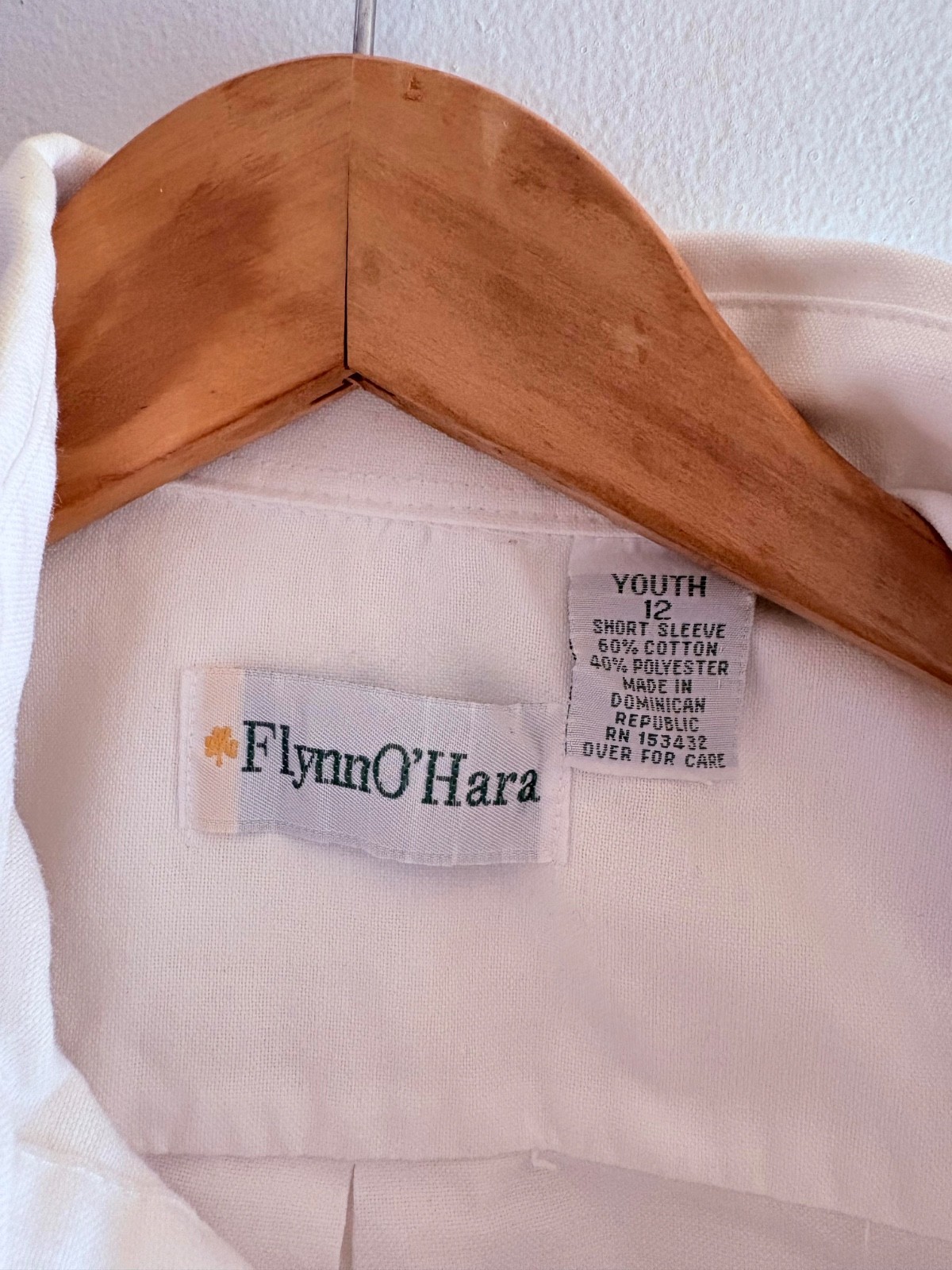 Flynn O’Hara – Size 12 Youth White Button Boys Front Uniform Shirt