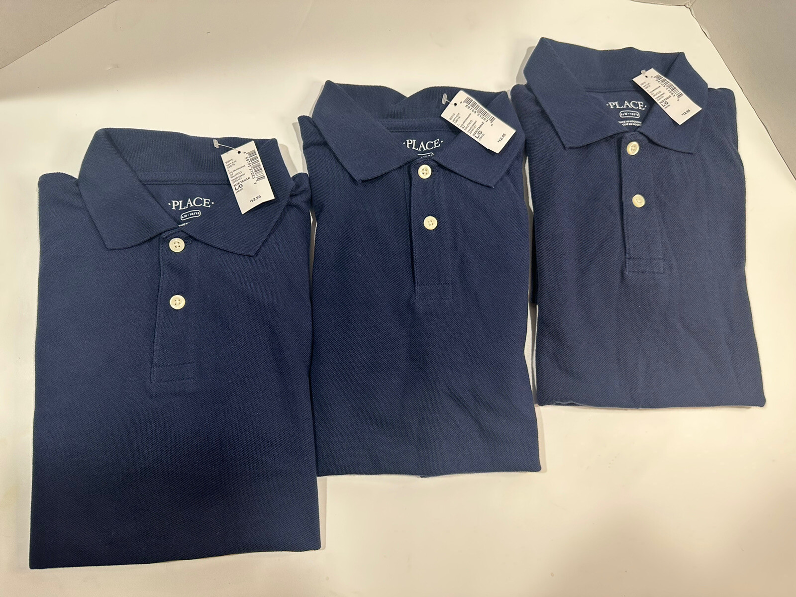 Boy/girl Uniform Long Sleeve Pique Polo 3 Pack – Navy Blue/Nautico Size 10/12