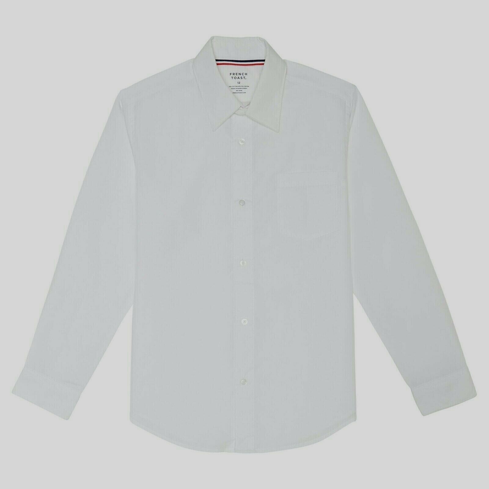 French Toast Boys School Uniform Long Sleeve Classic Button-Up Dress Shirt, 20