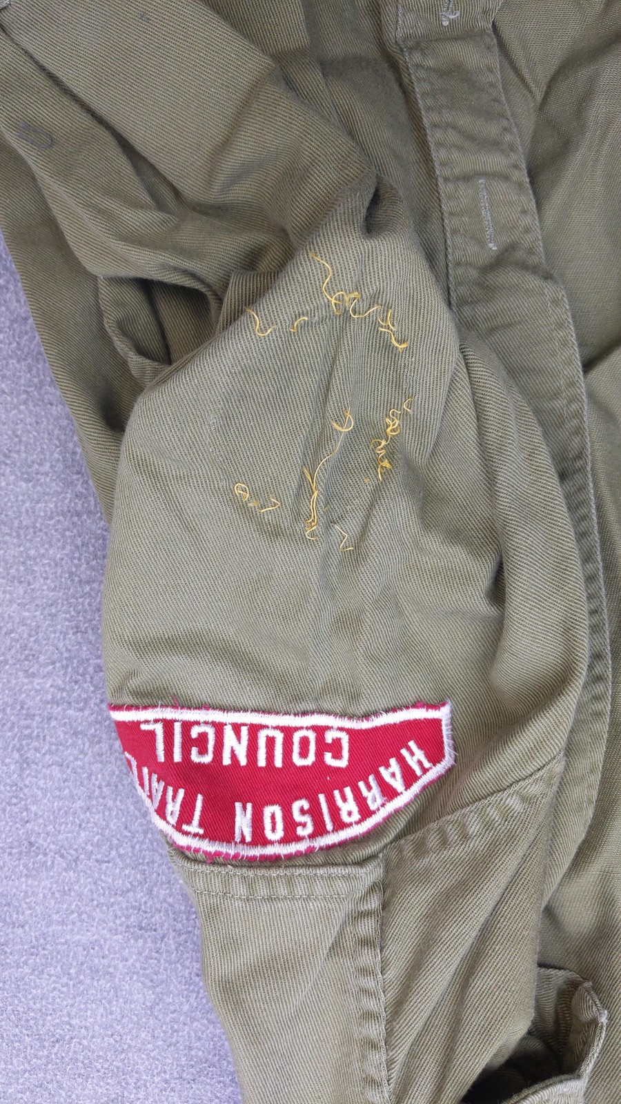 Vintage Boy Scouts Of America Shirt Boys XS Green Twill Button Front Uniform