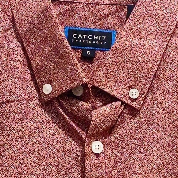 CatchIt Sportswear Short Sleeve Button Casual Shirt – Small – Youth
