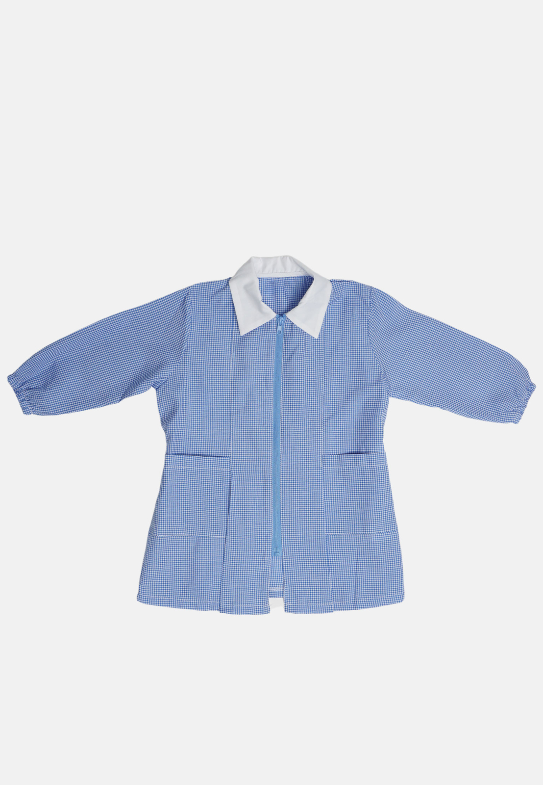 Kindergarten Apron Child Squares Kindergarten White and Sky Collar
