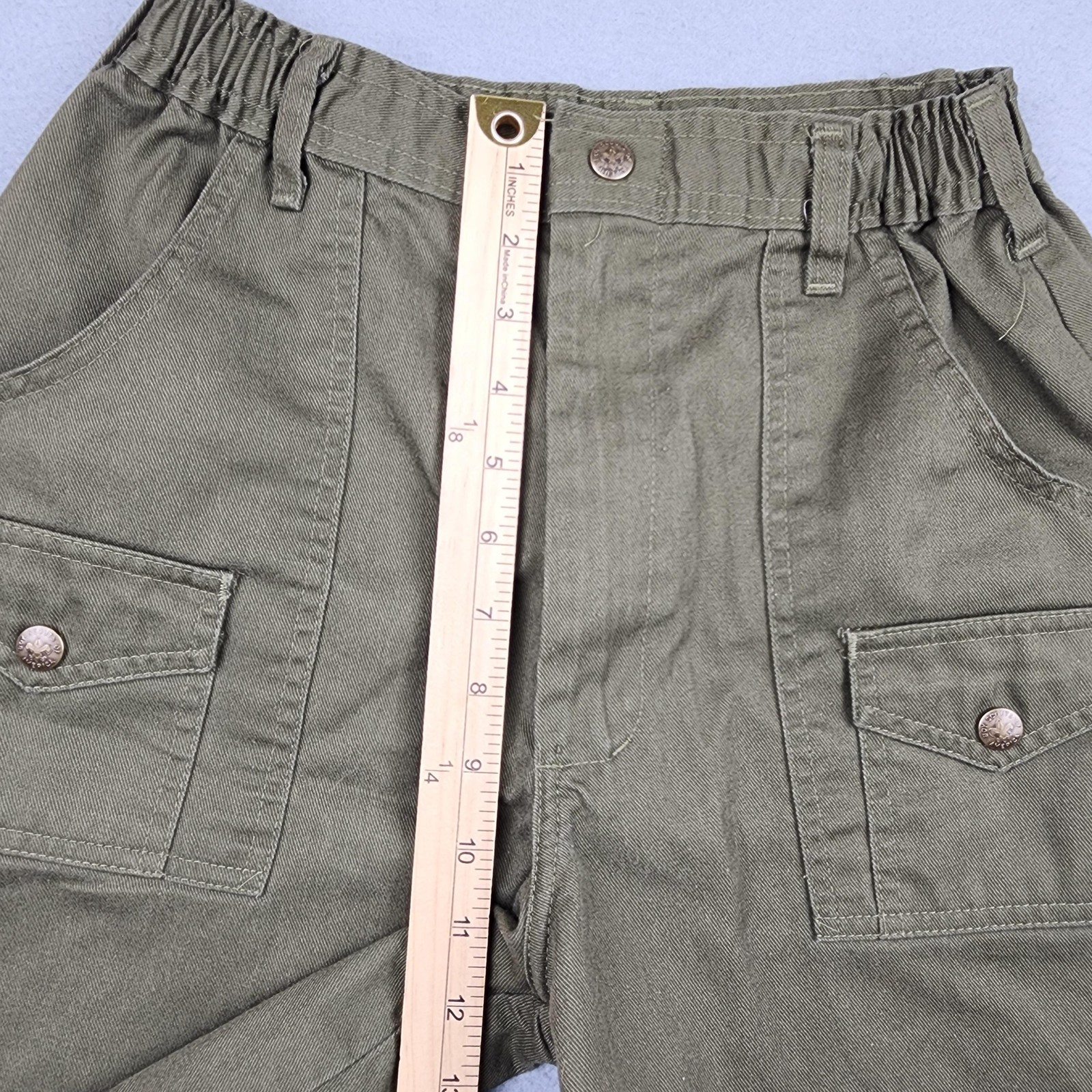 Vintage Boy Scouts America Shorts Boys 18 Green Uniform Cargo Pockets Official