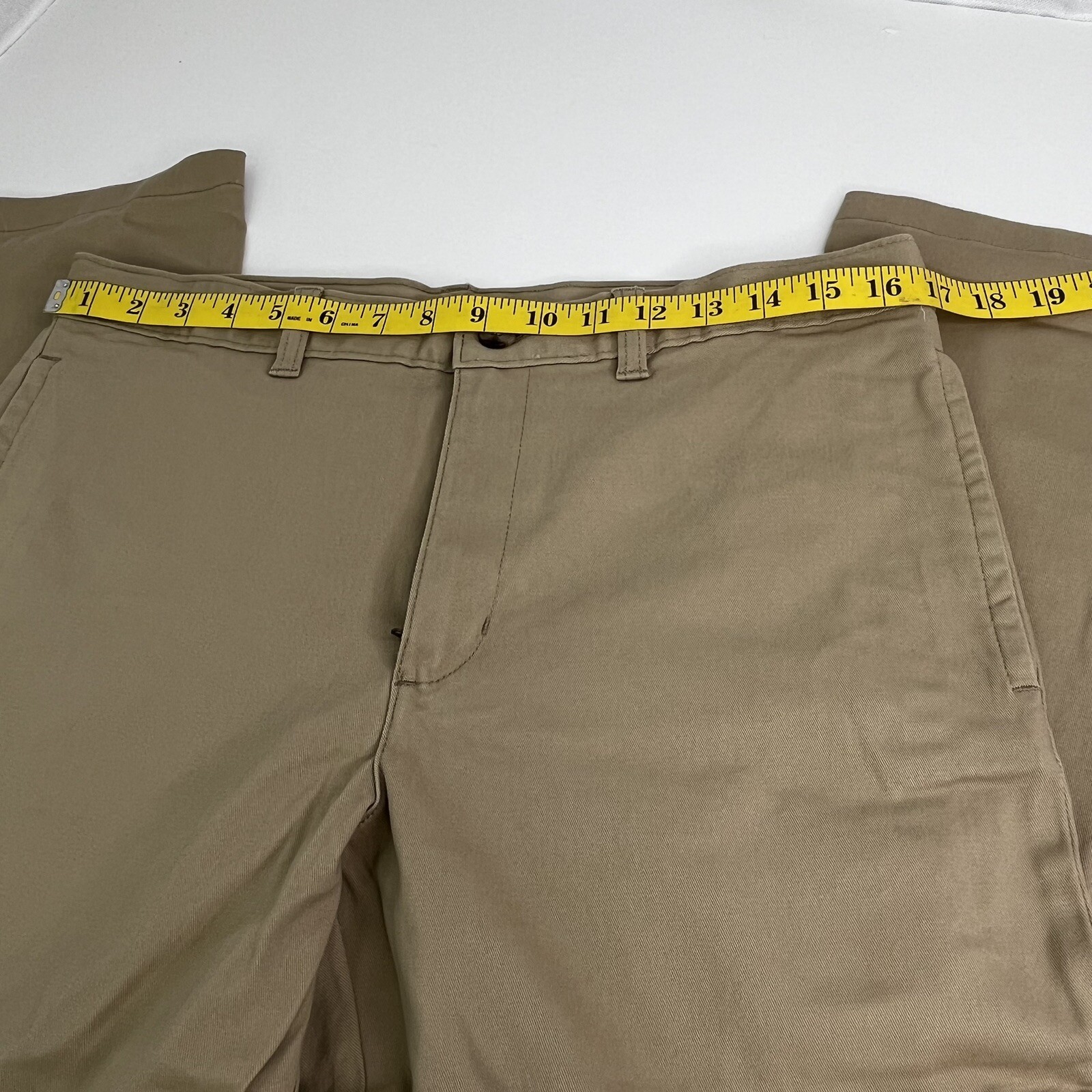 School Uniform Pants Husky 16 Straight Leg Beige Adjust Waist Stretch Reinforce