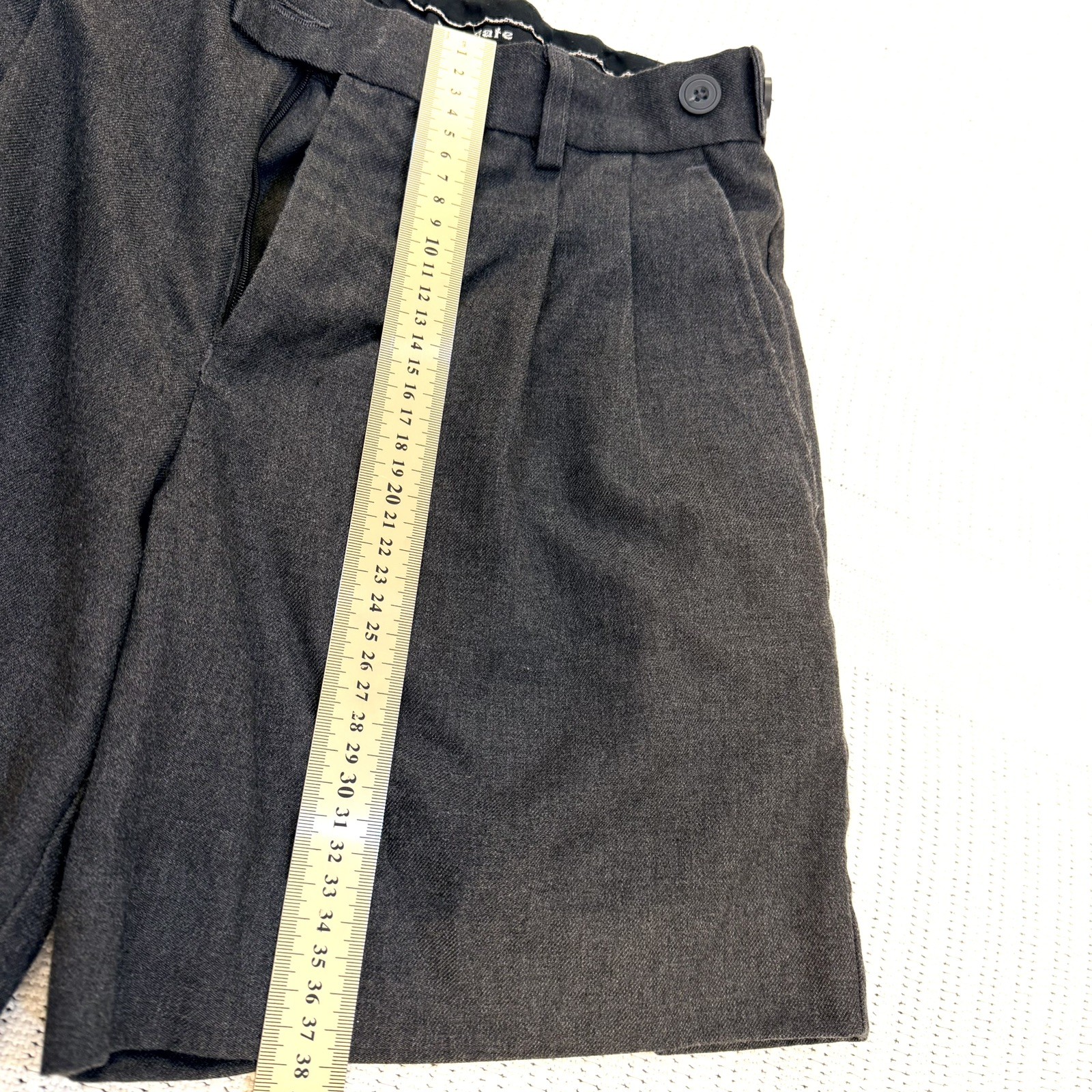 Uni-Gate Boys School Shorts Grey Pleated Adjustable Waist Size [ 13-14 years]
