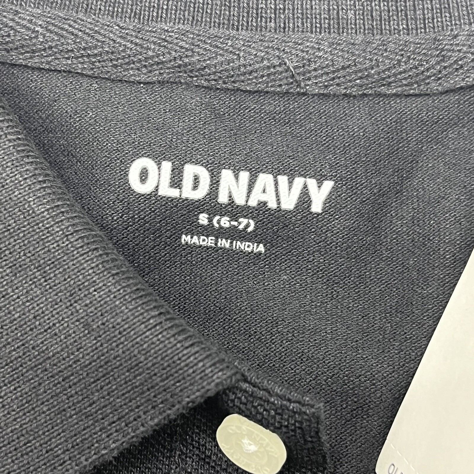 Old Navy Black Jack Uniform Pique Short Sleeve Polo Boys Size Small NEW