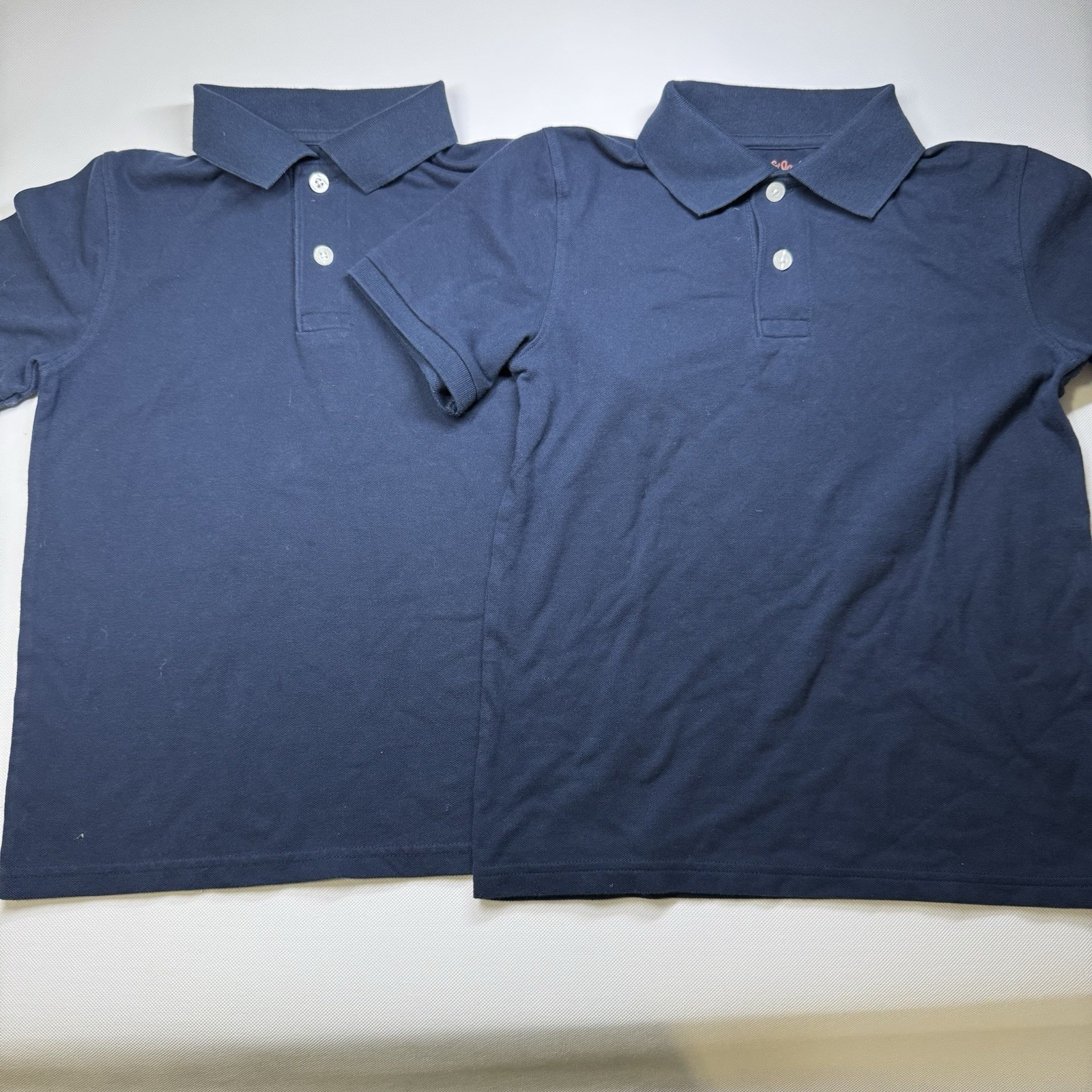 Cat & Jack Polo Shirt Boys Size Medium Navy Blue School Uniform Lot of 2