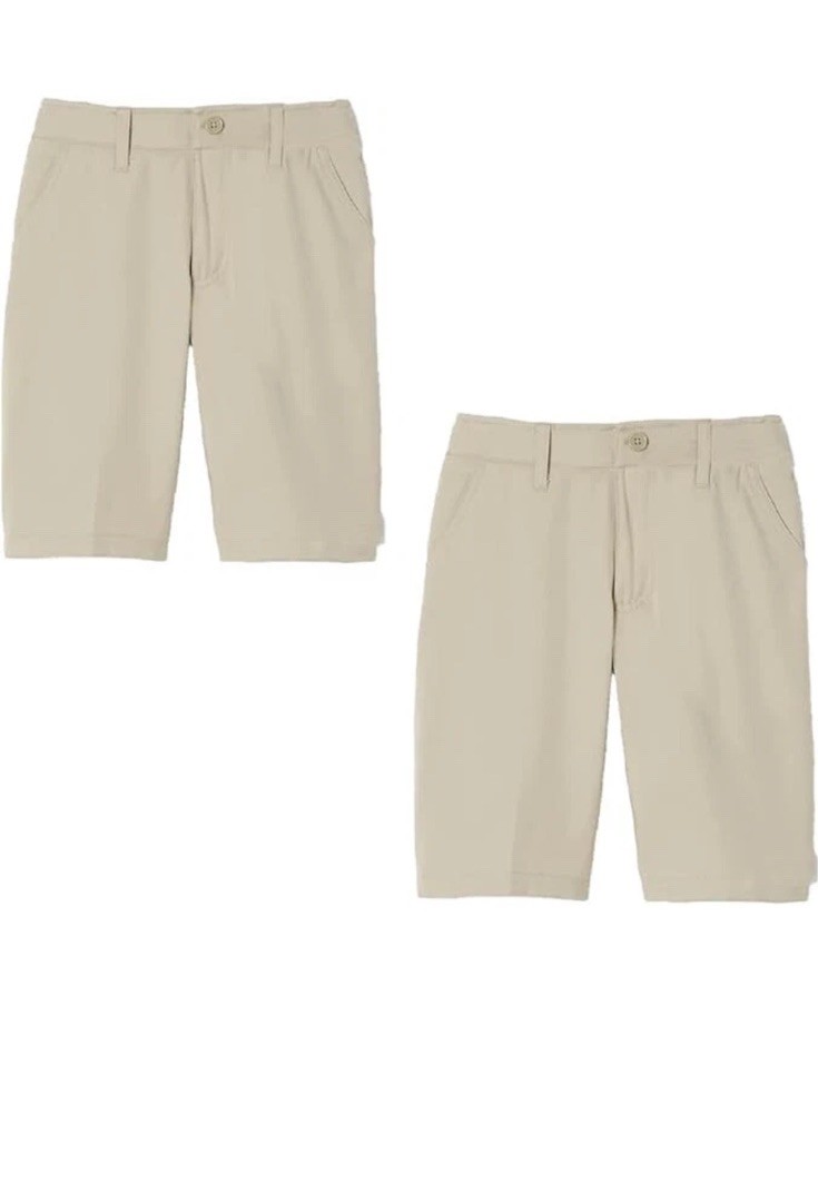 French Toast Youth Boy’s 2-Pack Performance Uniform Shorts, Khaki, Size 16
