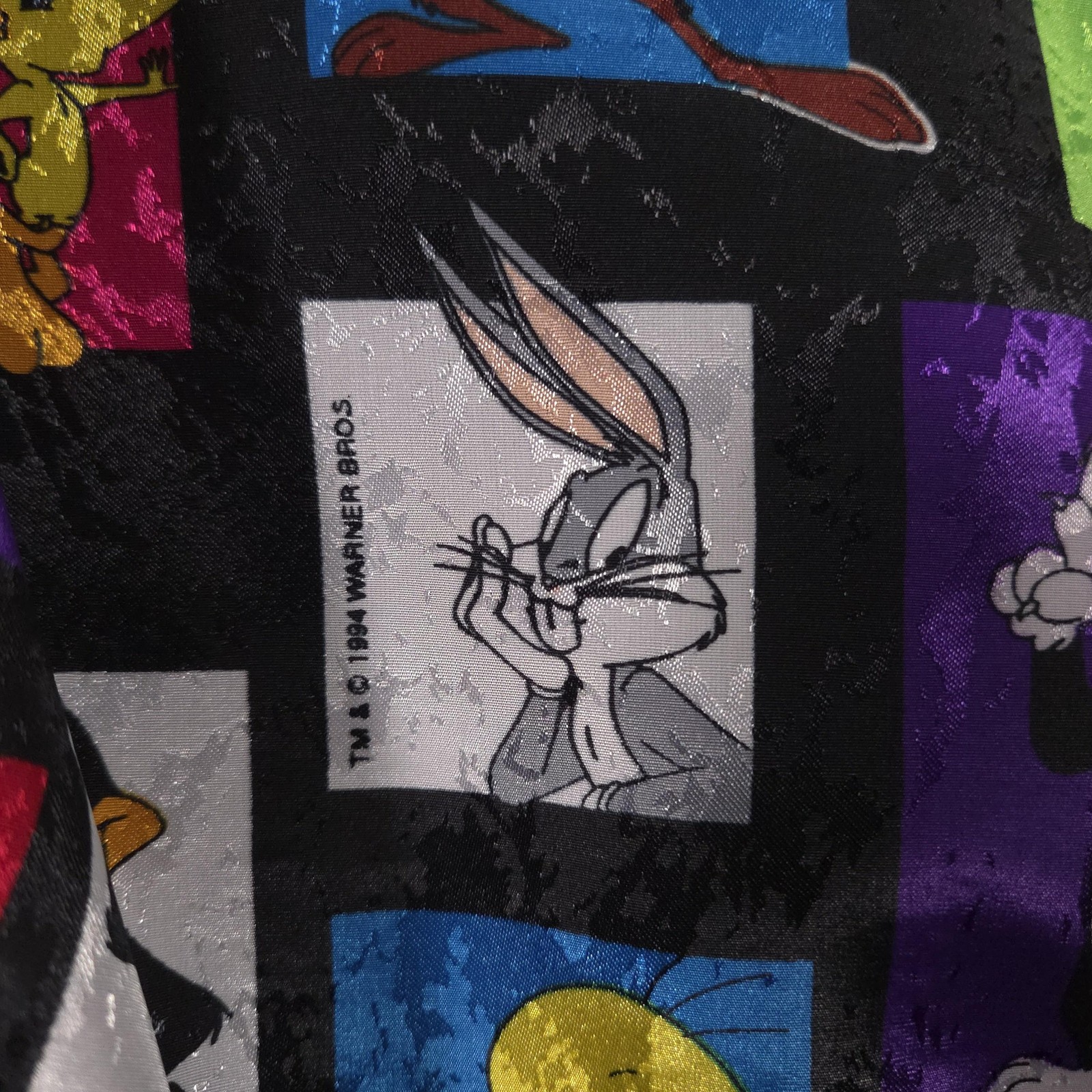 Vintage Looney Tunes Vest Boys Large Black Multicolor Cartoon Character 90s