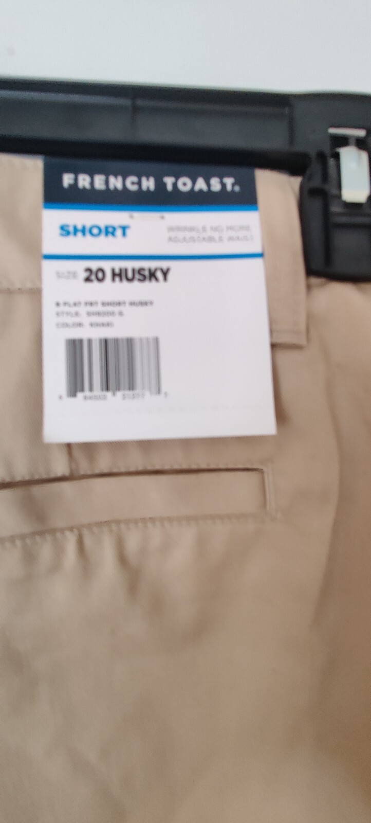BOYS 20 Husky KHAKI FRENCH TOAST SCHOOL UNIFORM SHORTS ADJUSTABLE WAIST