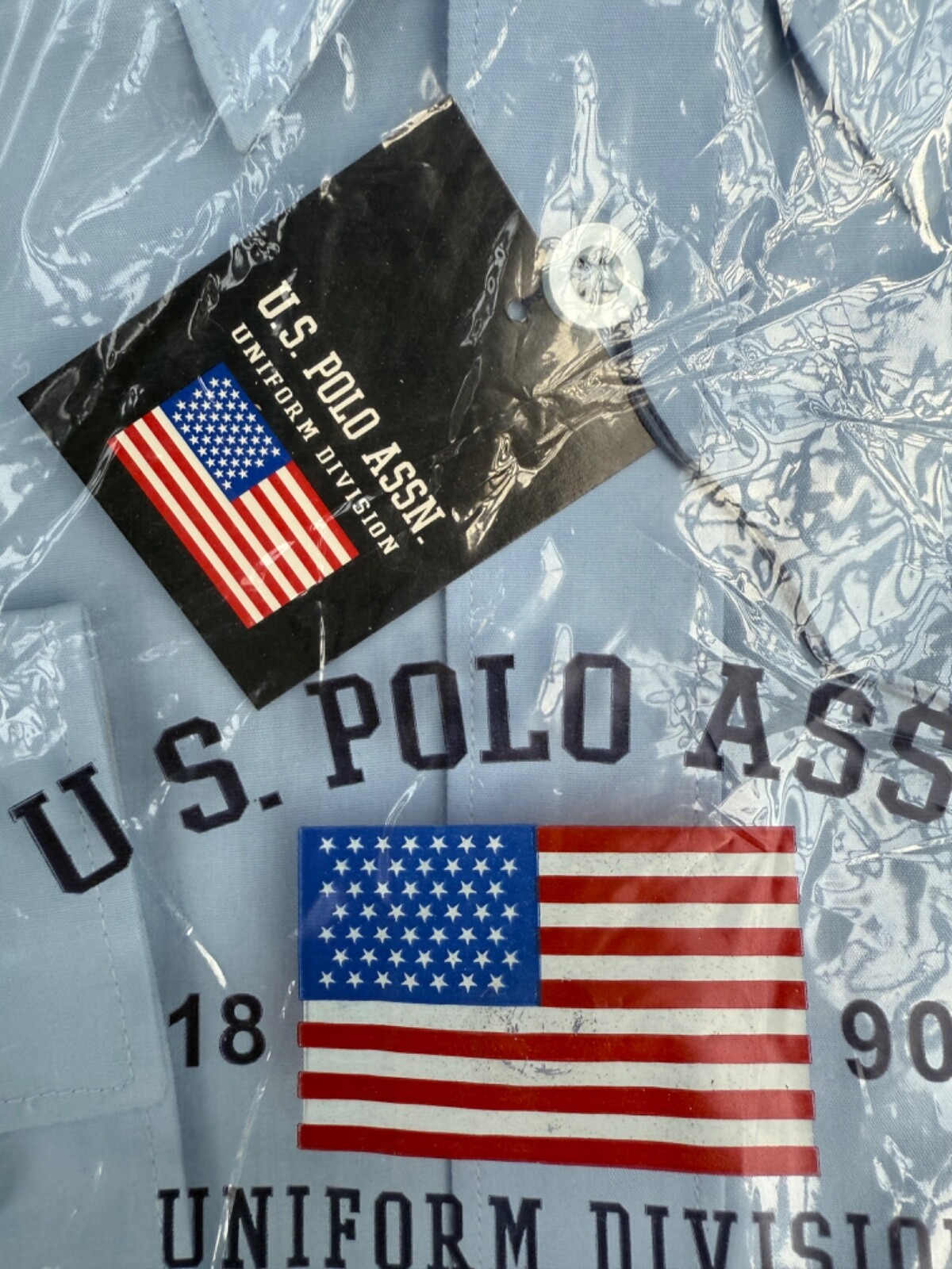 New 2 LOT Boys US POLO ASSN SCHOOL UNIFORM BLUE LONG sleeve BUTTON DOWN Shirts