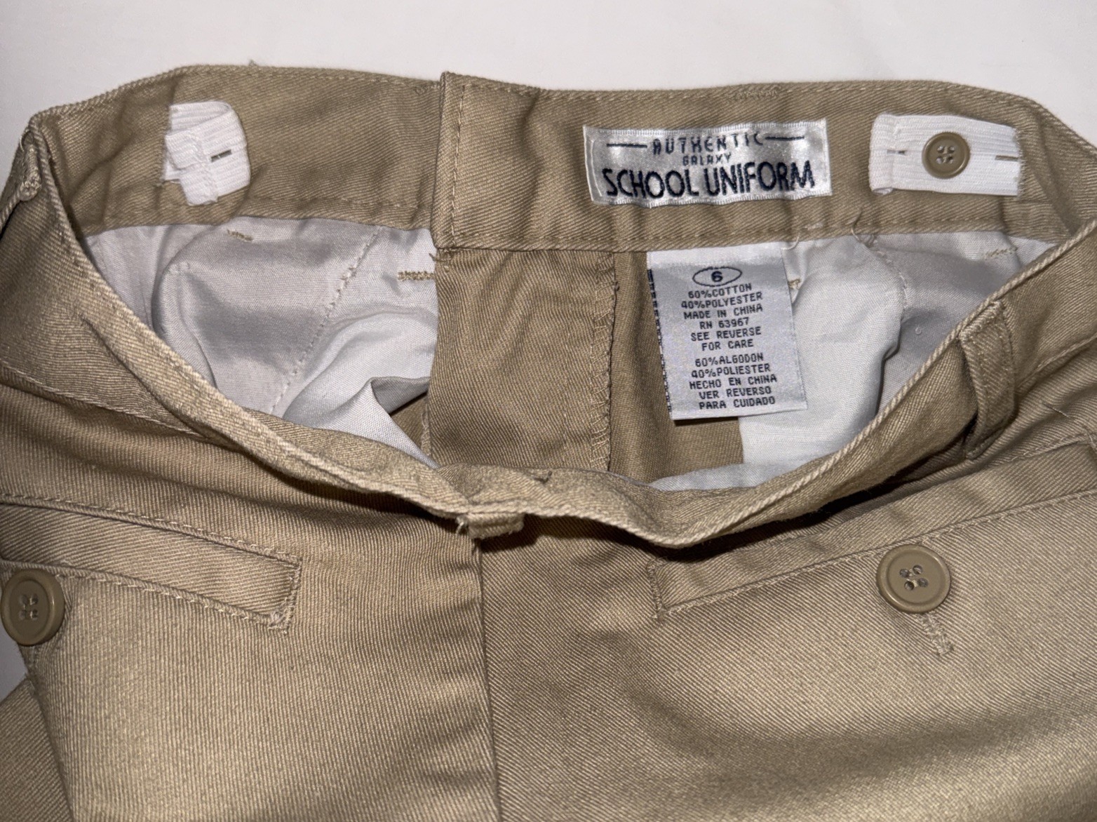 Tan Authentic Galaxy School Uniform Shorts Size 6