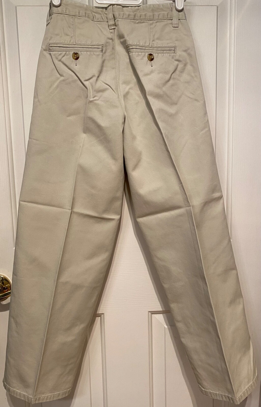 Boys School Uniform Pants Beige/Khaki single pleat adjustable waistband