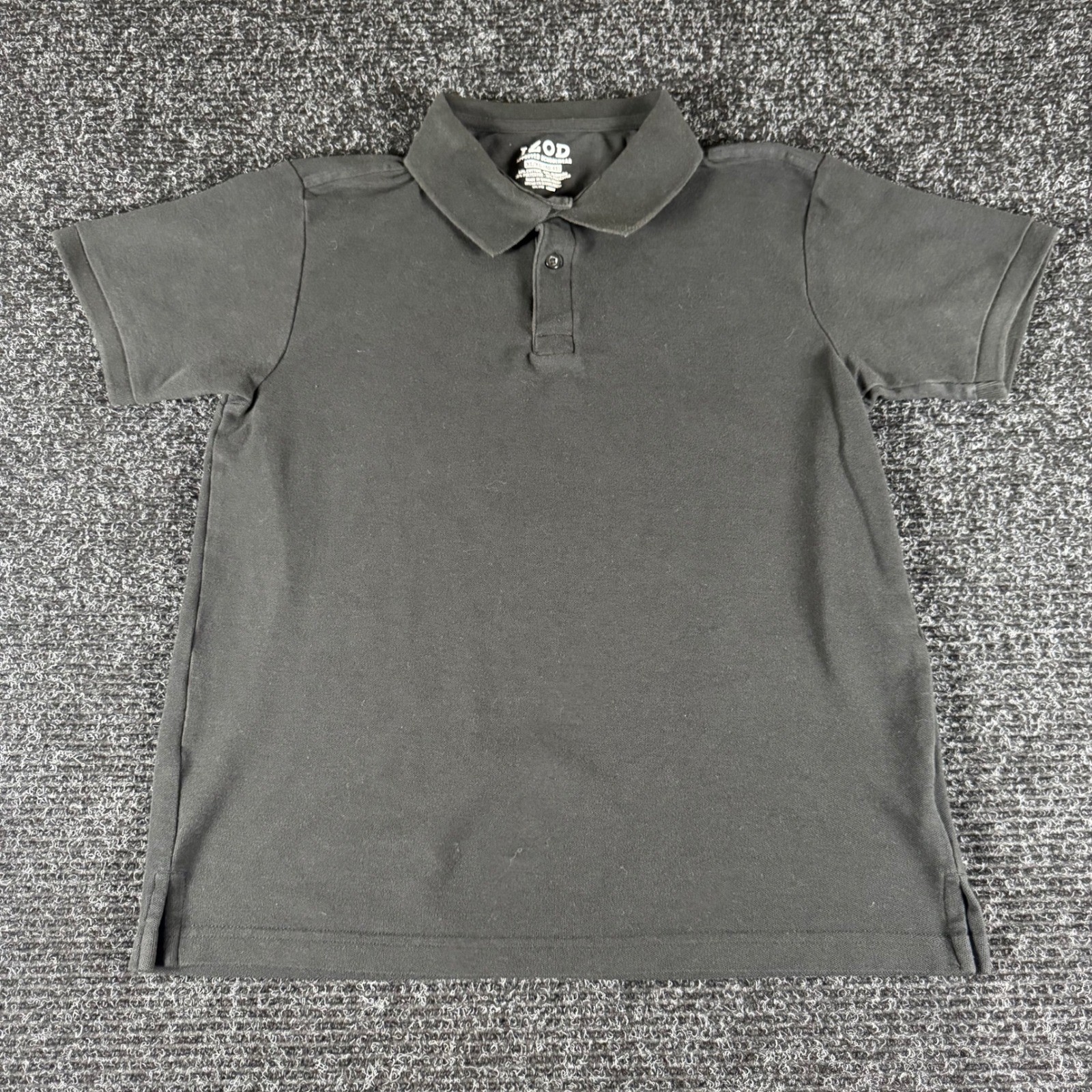 IZOD Boys XL 18-20 Black Short Sleeve Pique Polo Shirt Approved Schoolwear