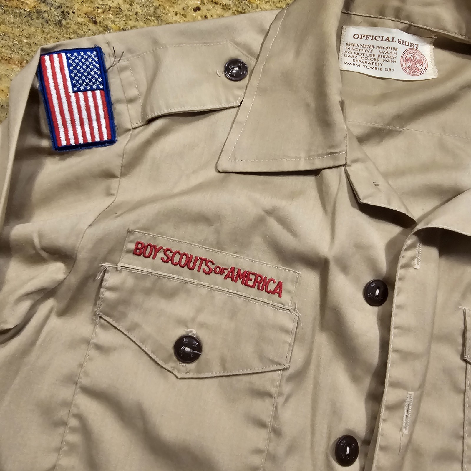 Vintage Boy Scouts Shirt Boys Uniform Youth Medium M Boys Long Sleeve