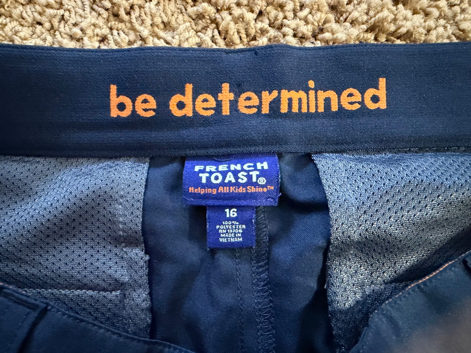 French Toast Boy Size 16 Navy Blue flat front Dress Shorts Uniform lot of 2