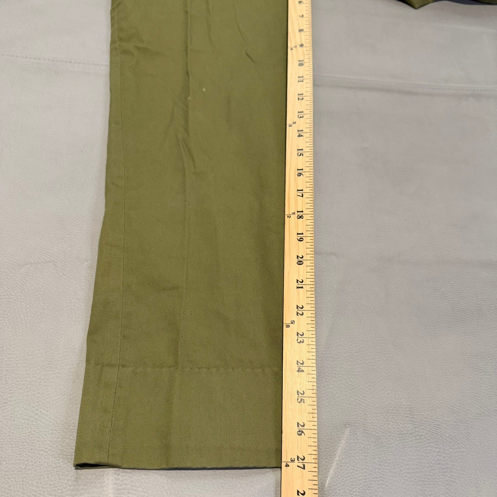 VTG Boy Scouts of America BSA Olive Union Made Uniform Pants Red Trim Kids 28×27